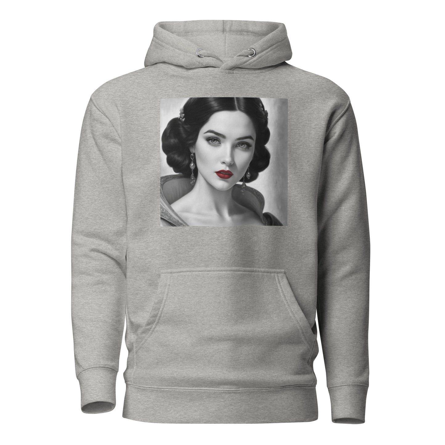 Snow White Portrait Women's Fairy Tale Hoodie Carbon Grey