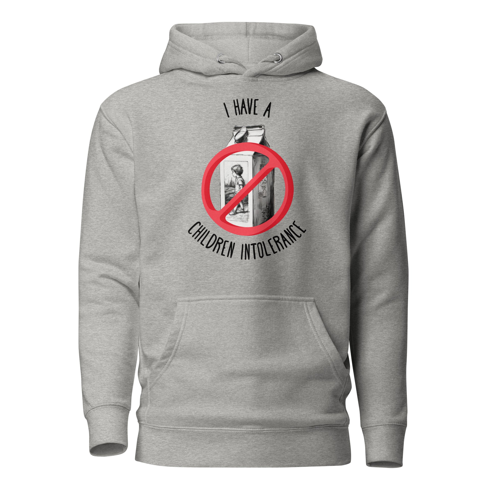 I Have a Children Intolerance Women's Funny Hoodie Carbon Grey