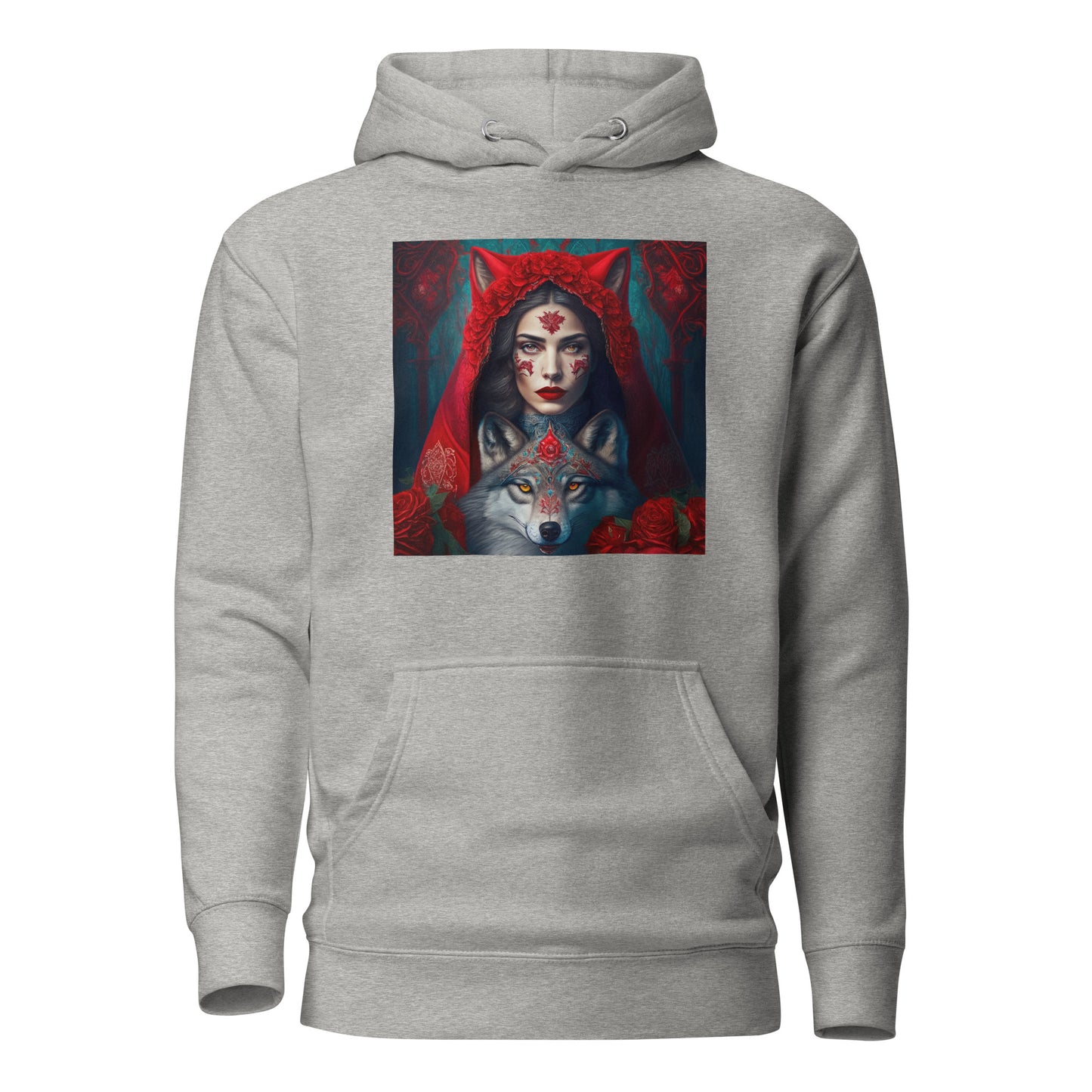 Red Riding Hood Unites with the Wolf Women's Hoodie Carbon Grey