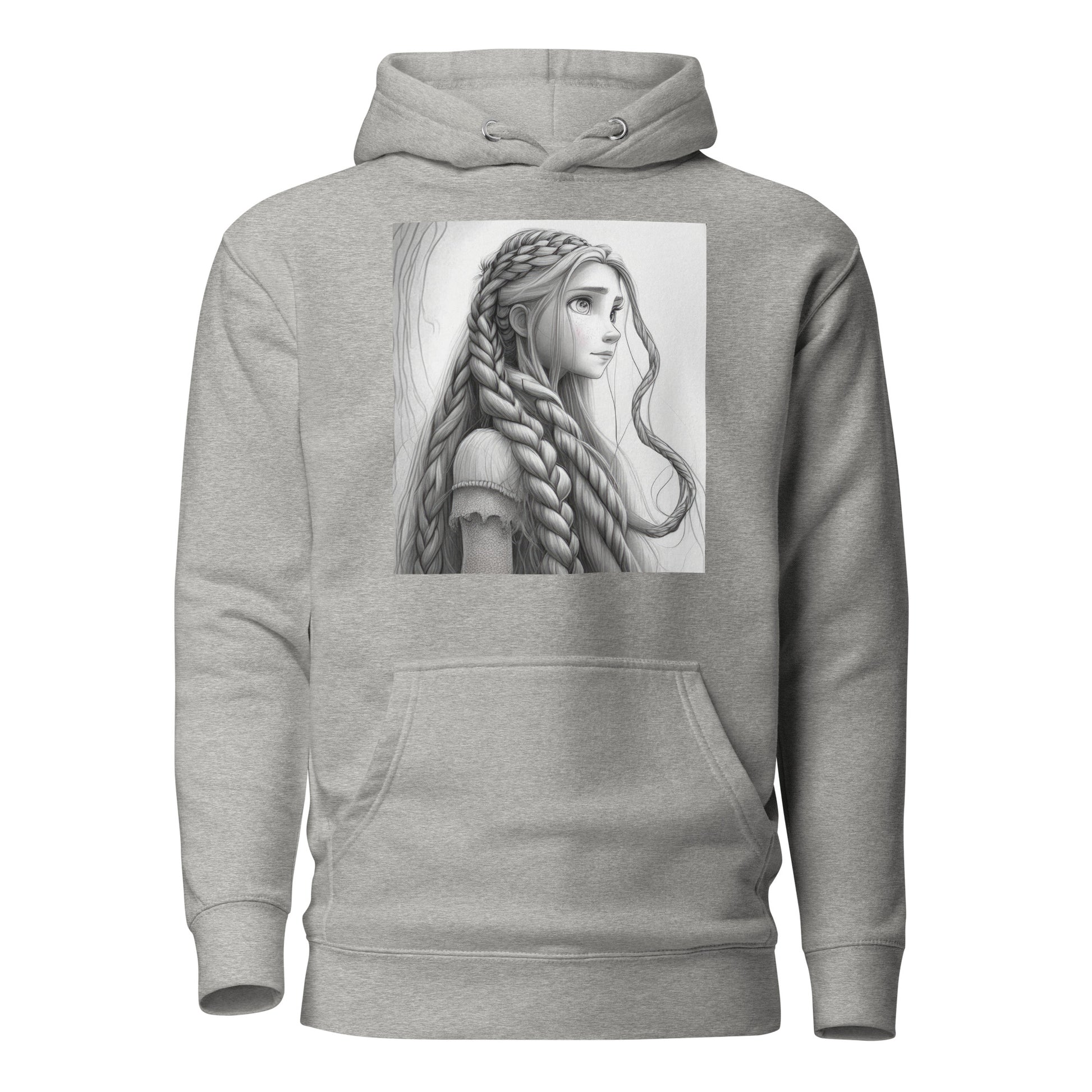 Rapunzel Sketch Women's Fairy Tale Hoodie Carbon Grey