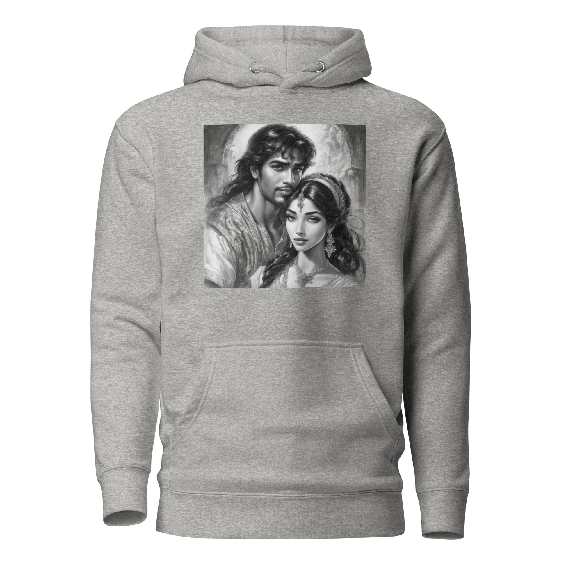 Jasmine & Aladdin Portrait Women's Fairy Tale Hoodie Carbon Grey