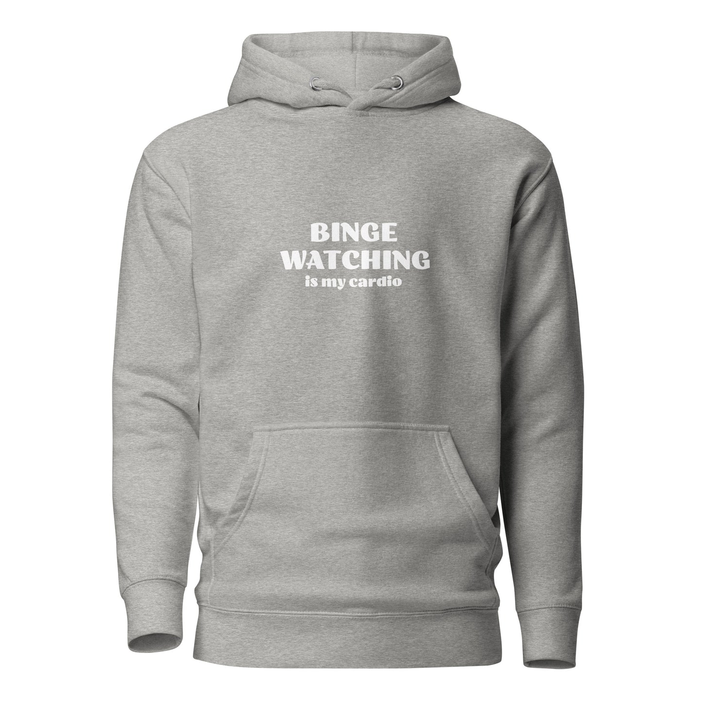 Binge Watching is my Cardio Women's Funny Hoodie Carbon Grey