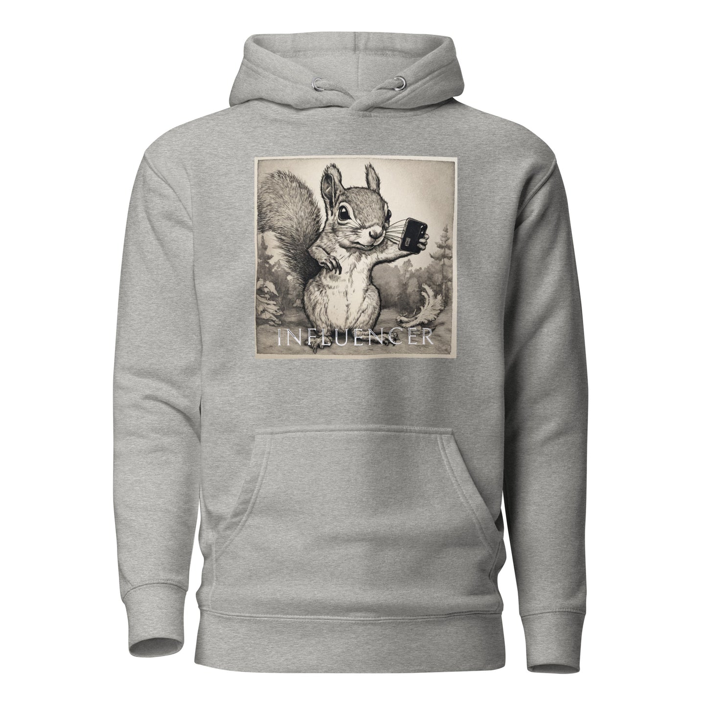 Squirrel Influencer Women's Funny Hoodie Carbon Grey