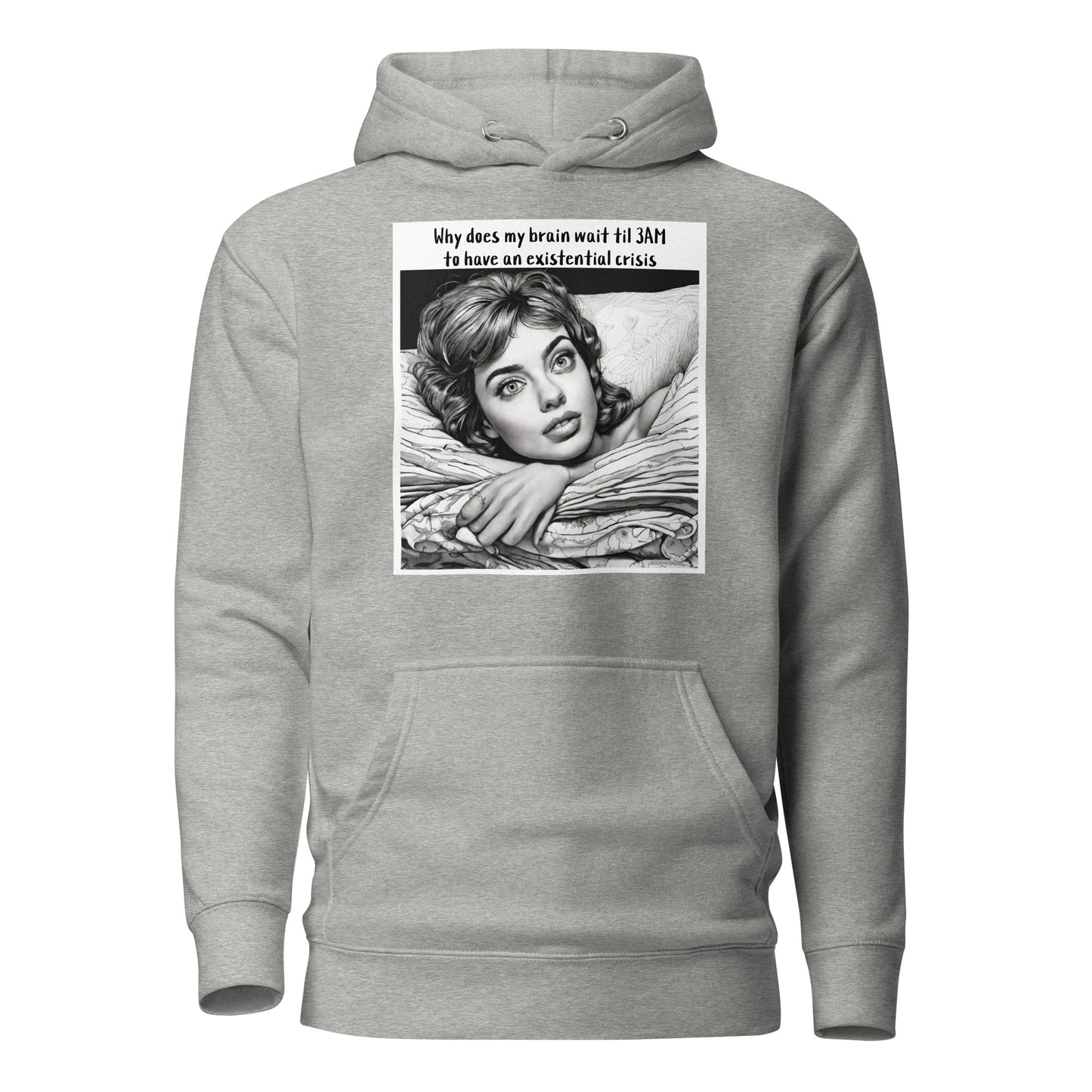 3AM Existential Crisis Women's Funny Hoodie Carbon Grey