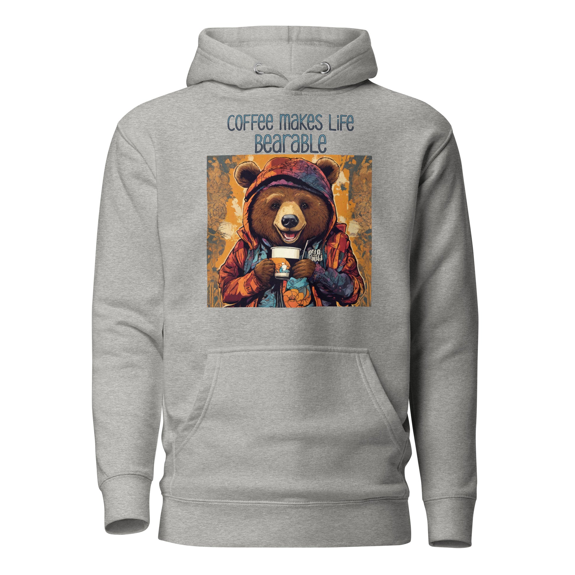 Coffee Makes Life Bearable Women's Funny Hoodie Carbon Grey