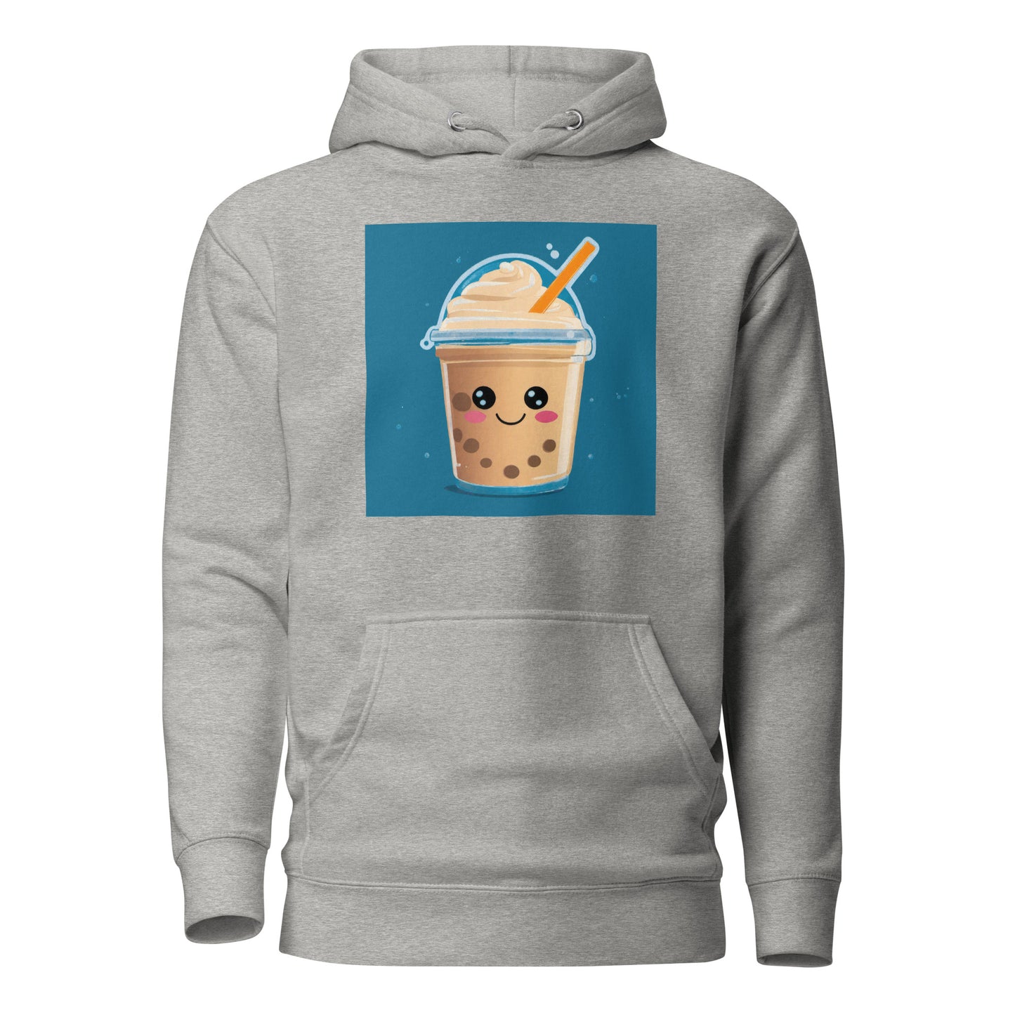 Boba Bubble Milk Tea Women's Funny Graphic Hoodie Carbon Grey