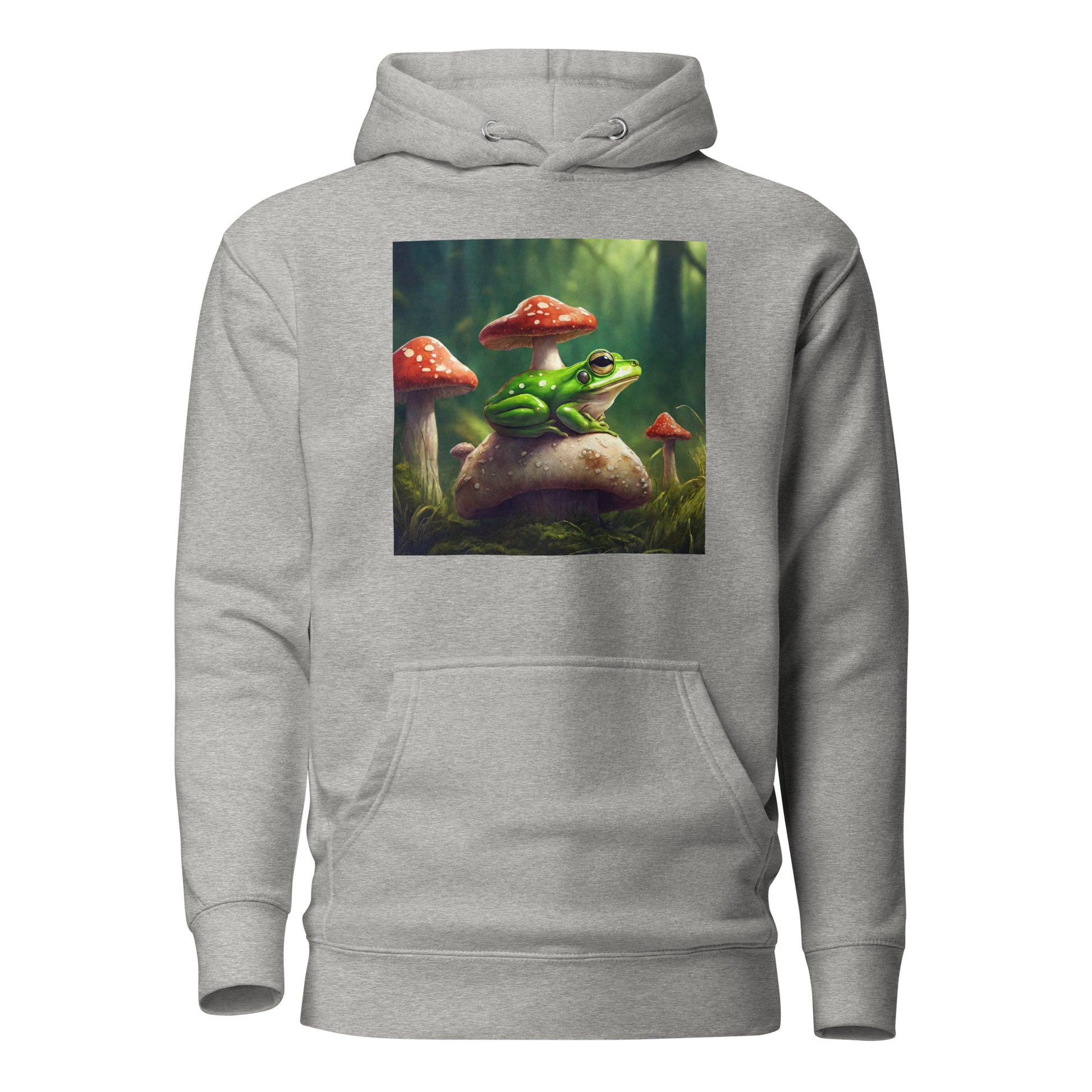 Frog & Mushrooms Women's Animal Hoodie Carbon Grey