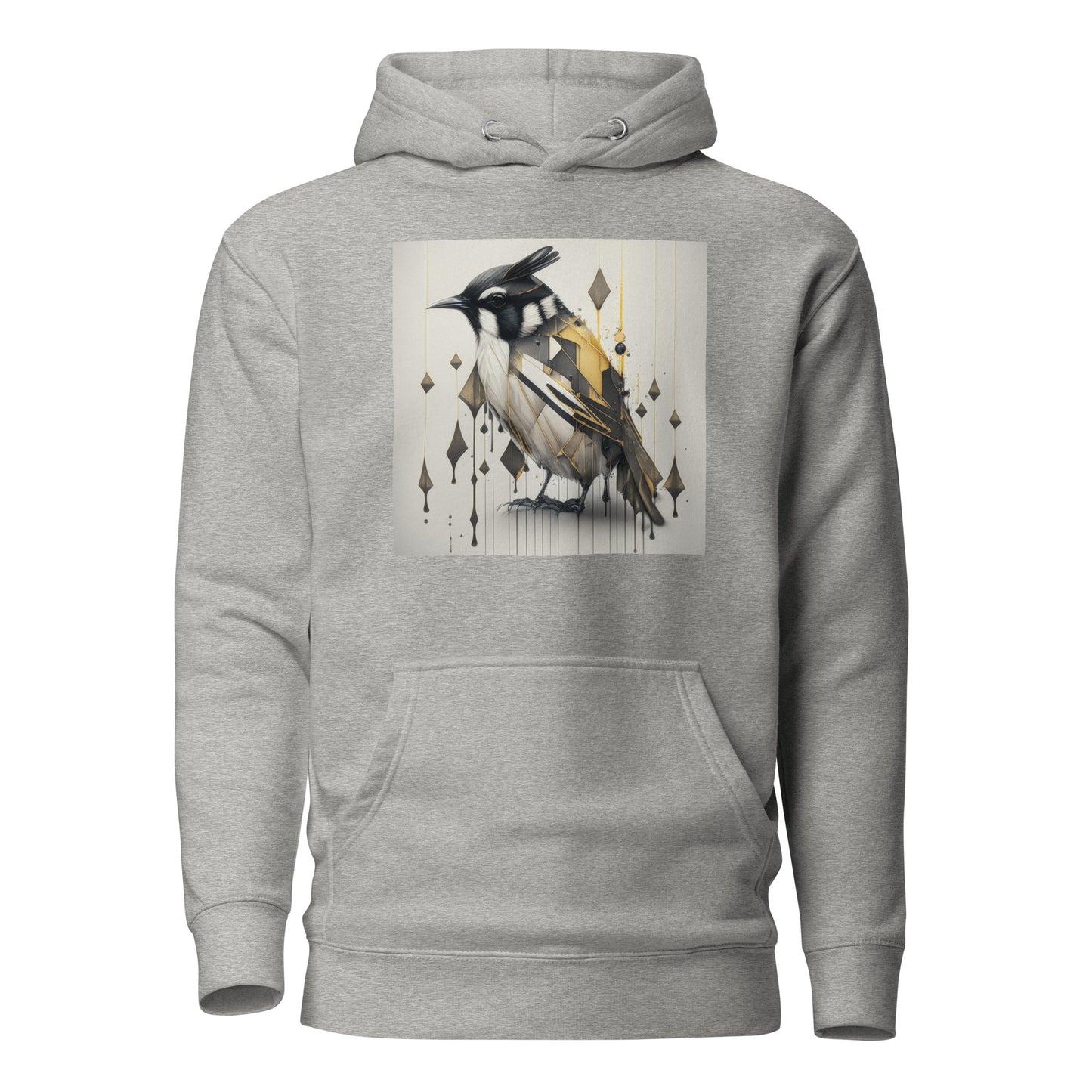 Geometric Chickadee Bird Women's Graphic Hoodie Carbon Grey