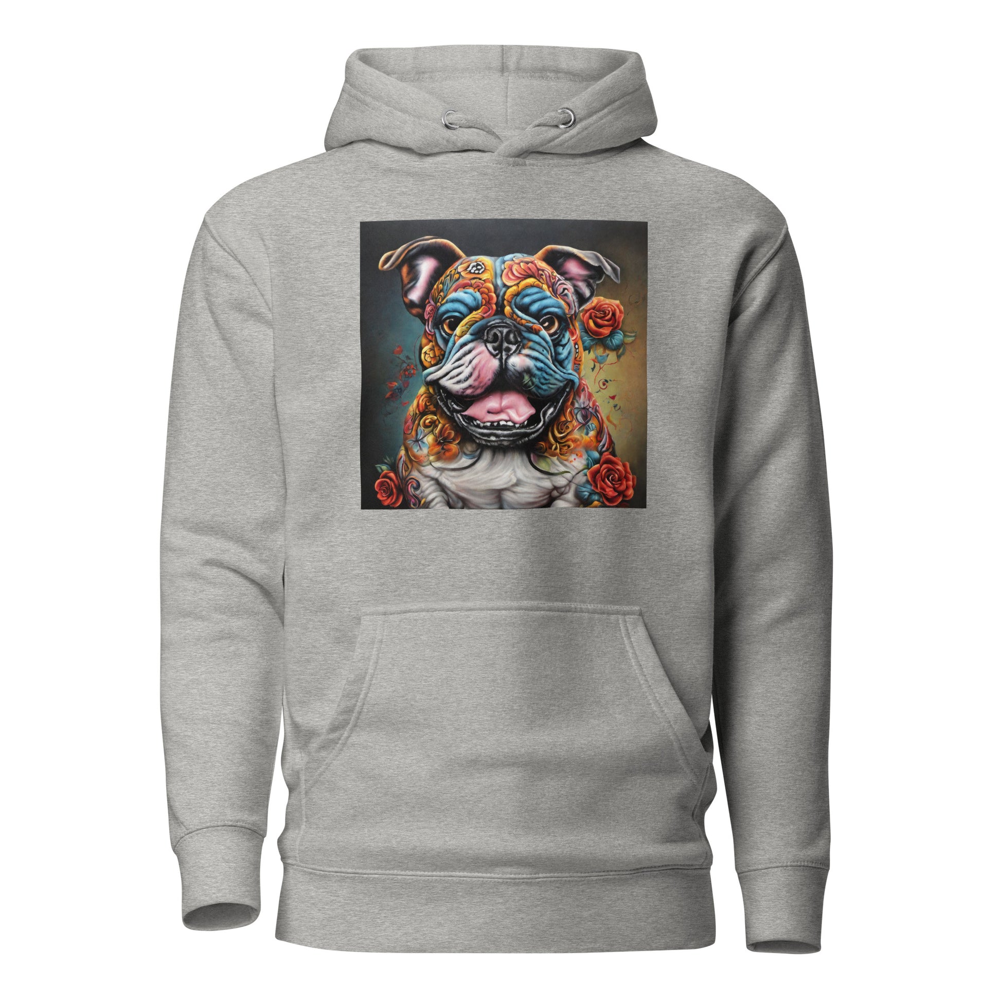 Day of the Dead Bulldog Women's Dog Lover Hoodie Carbon Grey