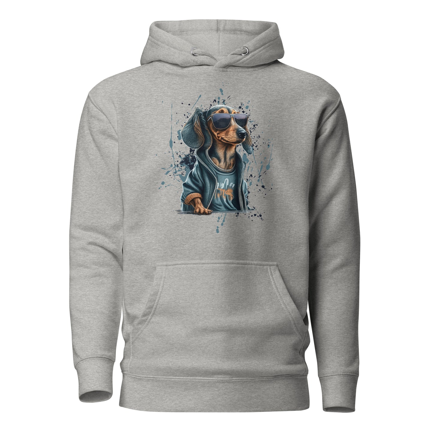 Cool Dachshund in Sunglasses Women's Dog Hoodie Carbon Grey