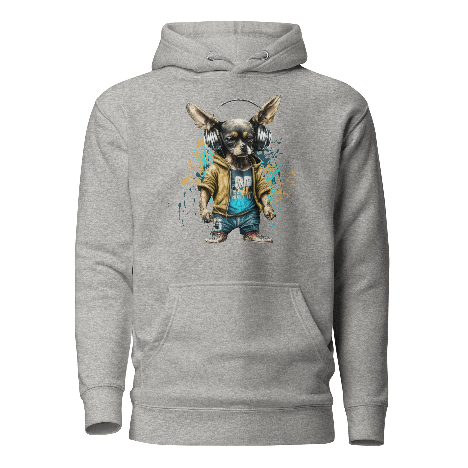 Cool Beats Chihuahua Women's Animal Hoodie Carbon Grey