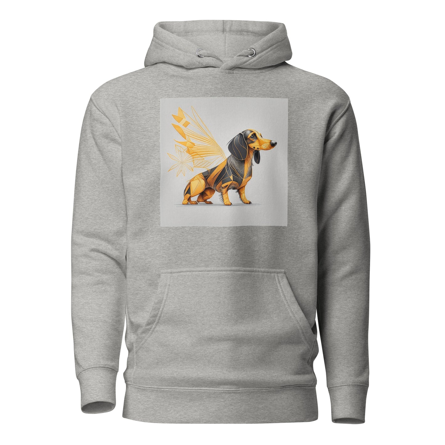 Dachshund with Wings Women's Dog Lover Hoodie Carbon Grey