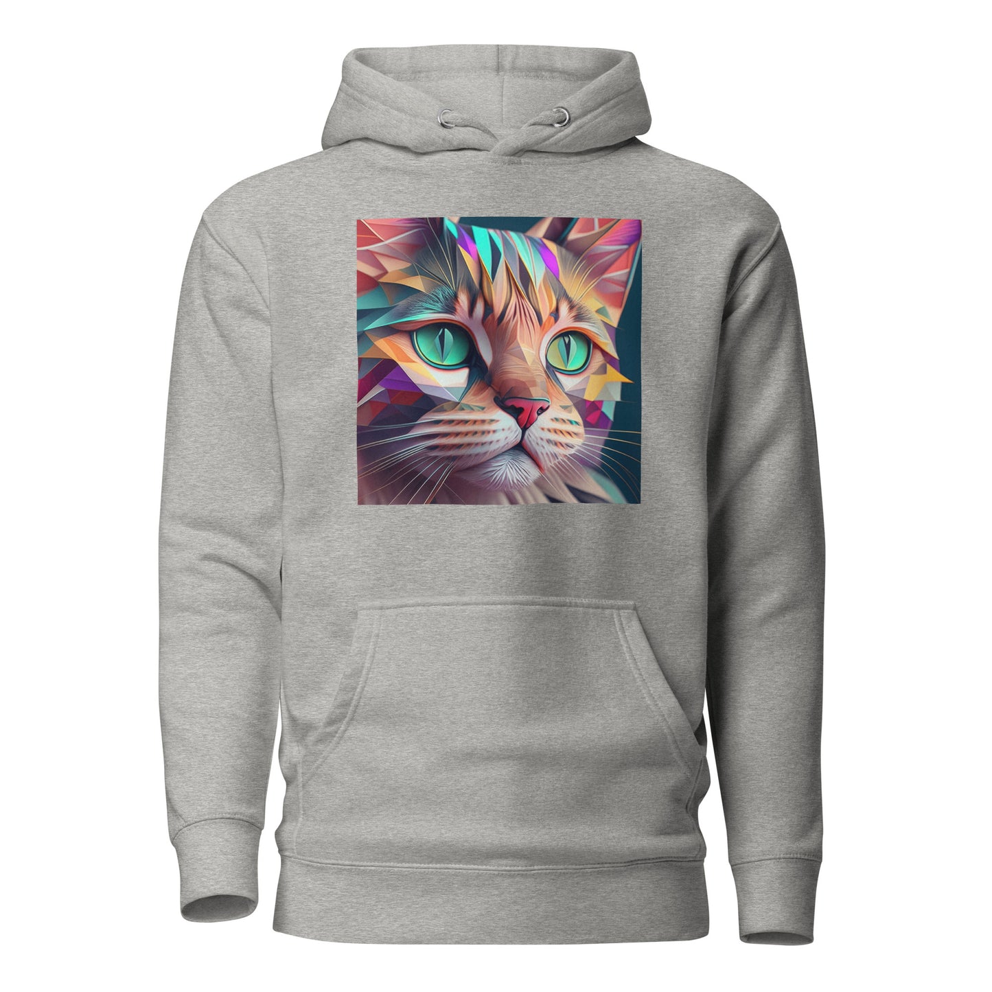 Geometric Cat Women's Cat Lover Hoodie Carbon Grey