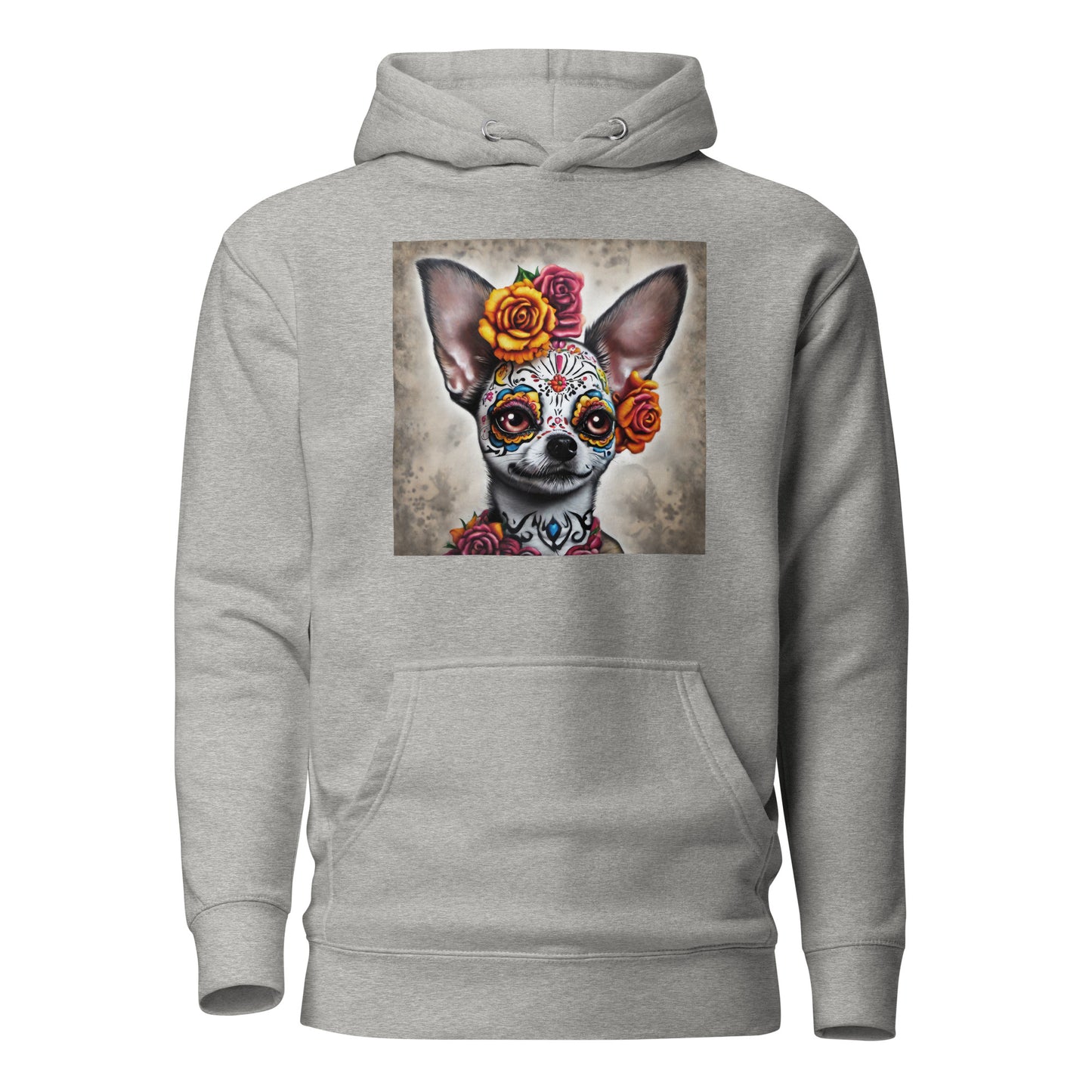 Day of the Dead Chihuahua Women's Dog Lover Hoodie Carbon Grey