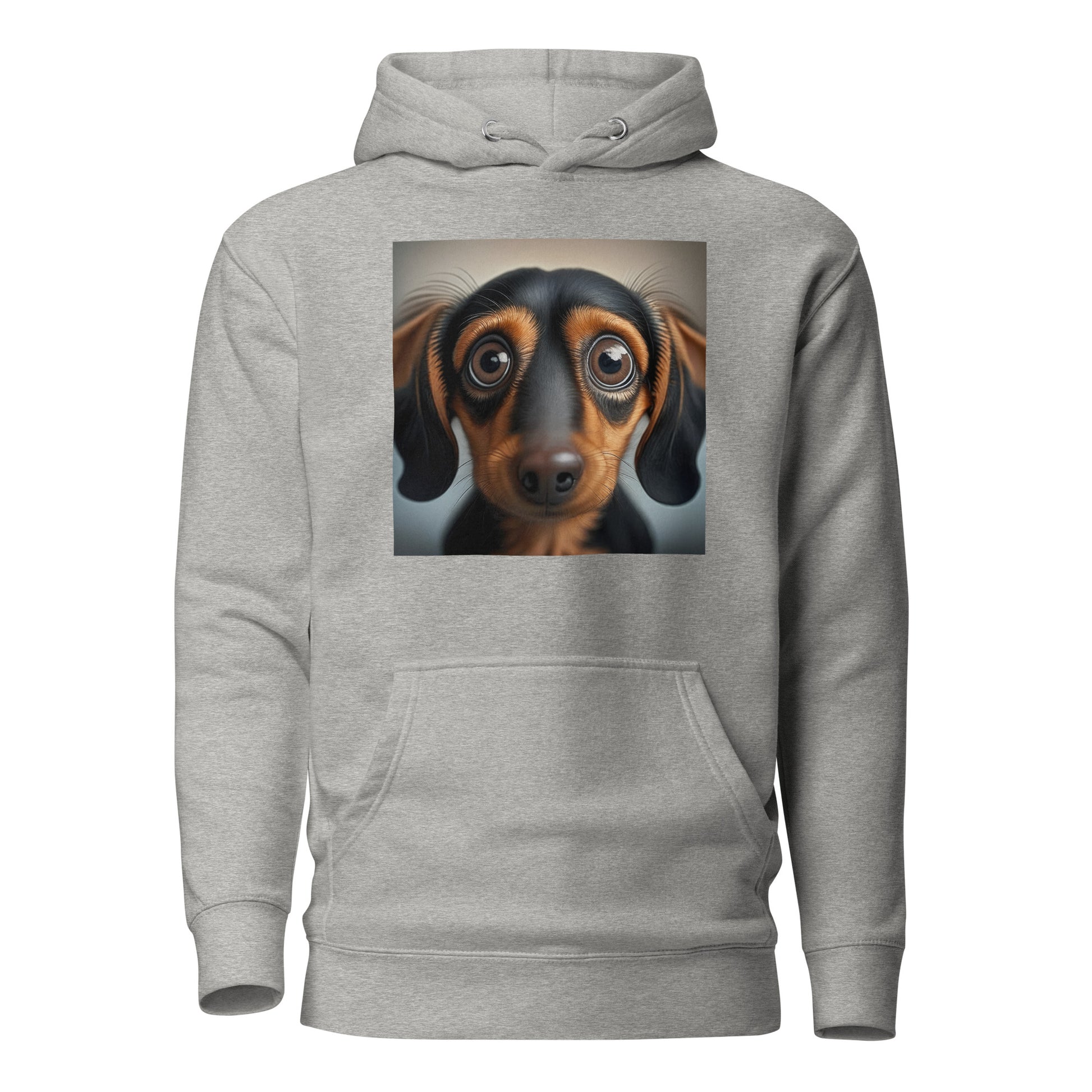 Dachshund with Puppy Dog Eyes Women's Weiner Dog Hoodie Carbon Grey