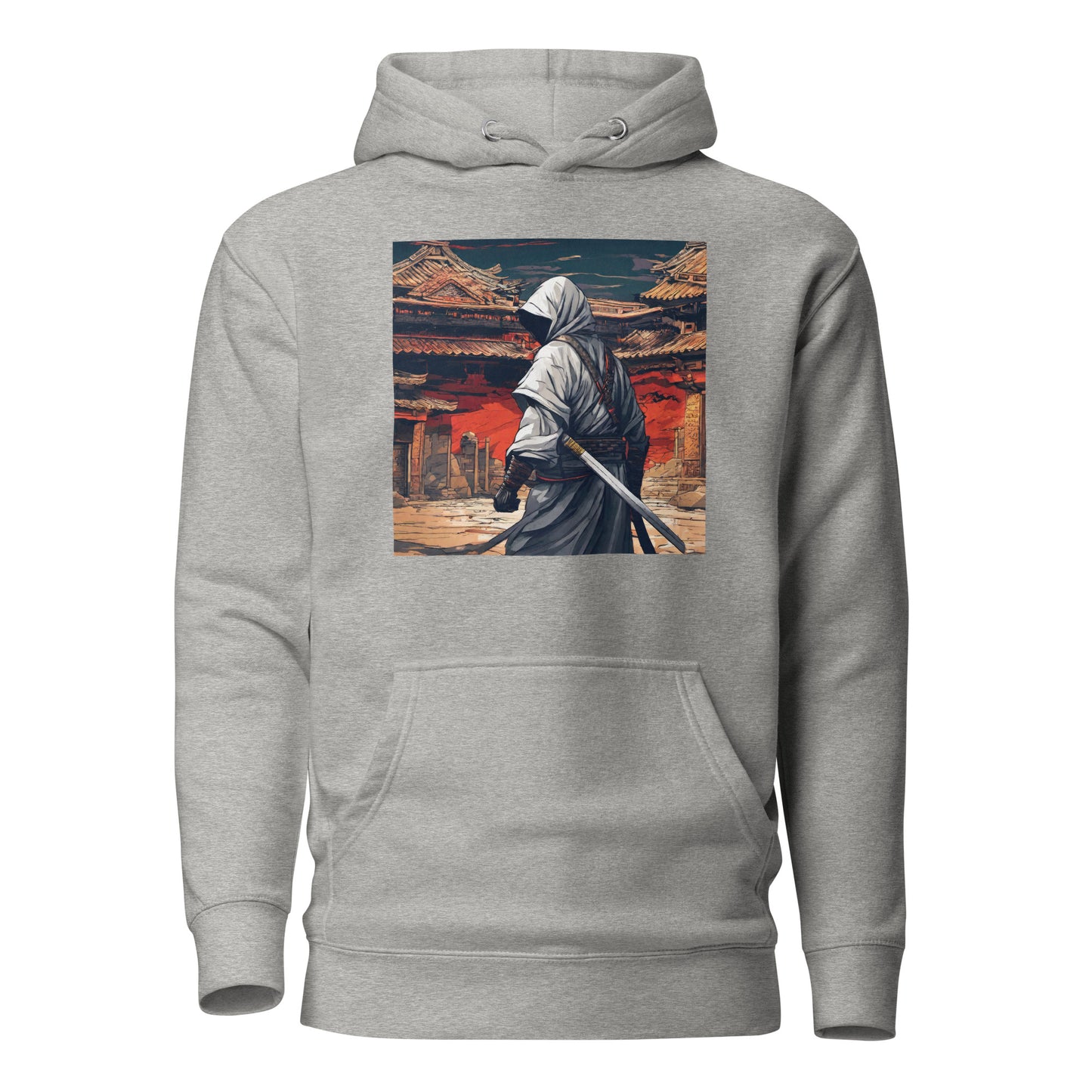 Shadowy Samurai Women's Anime Hoodie Carbon Grey