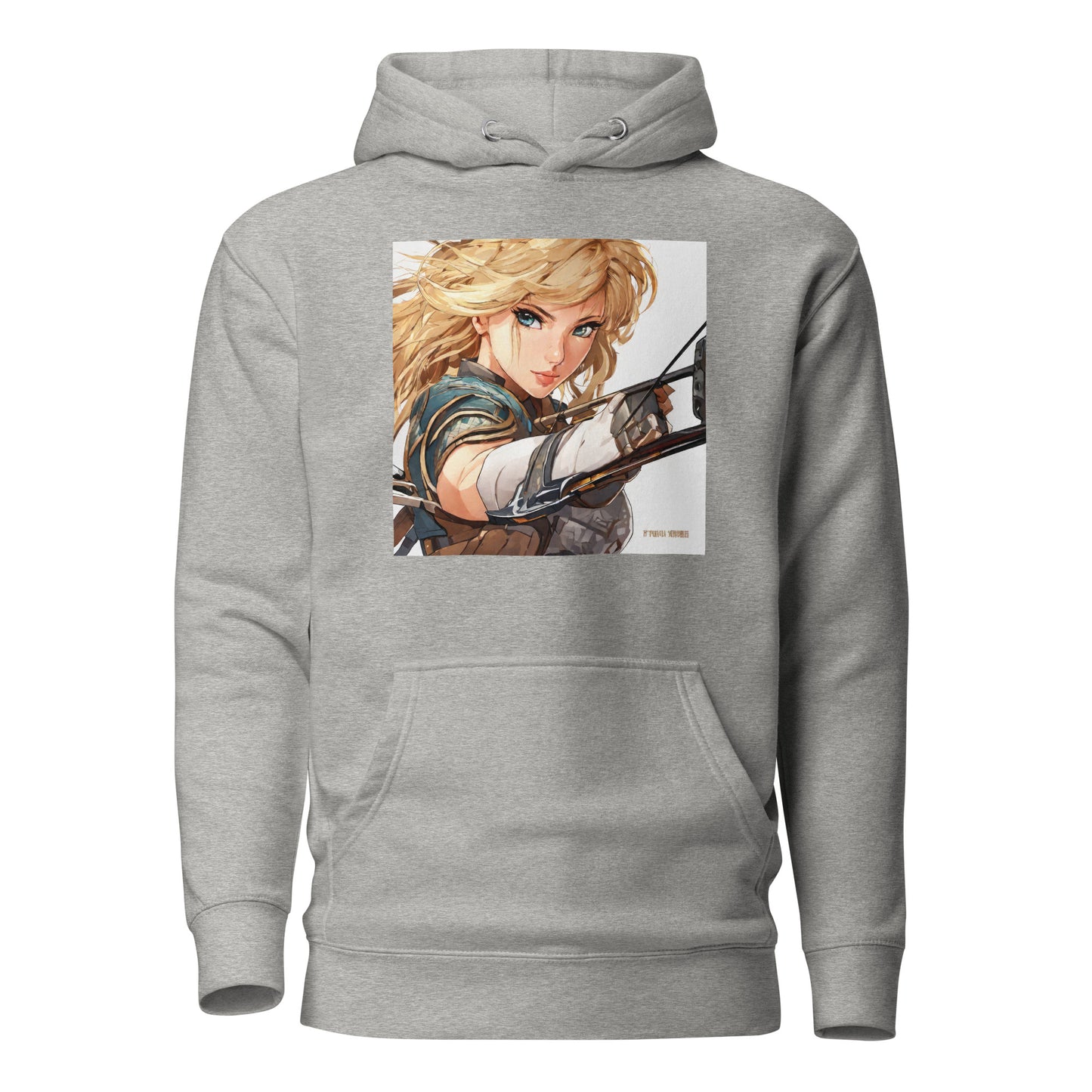 Fierce Shieldmaiden Women's Anime Hoodie Carbon Grey