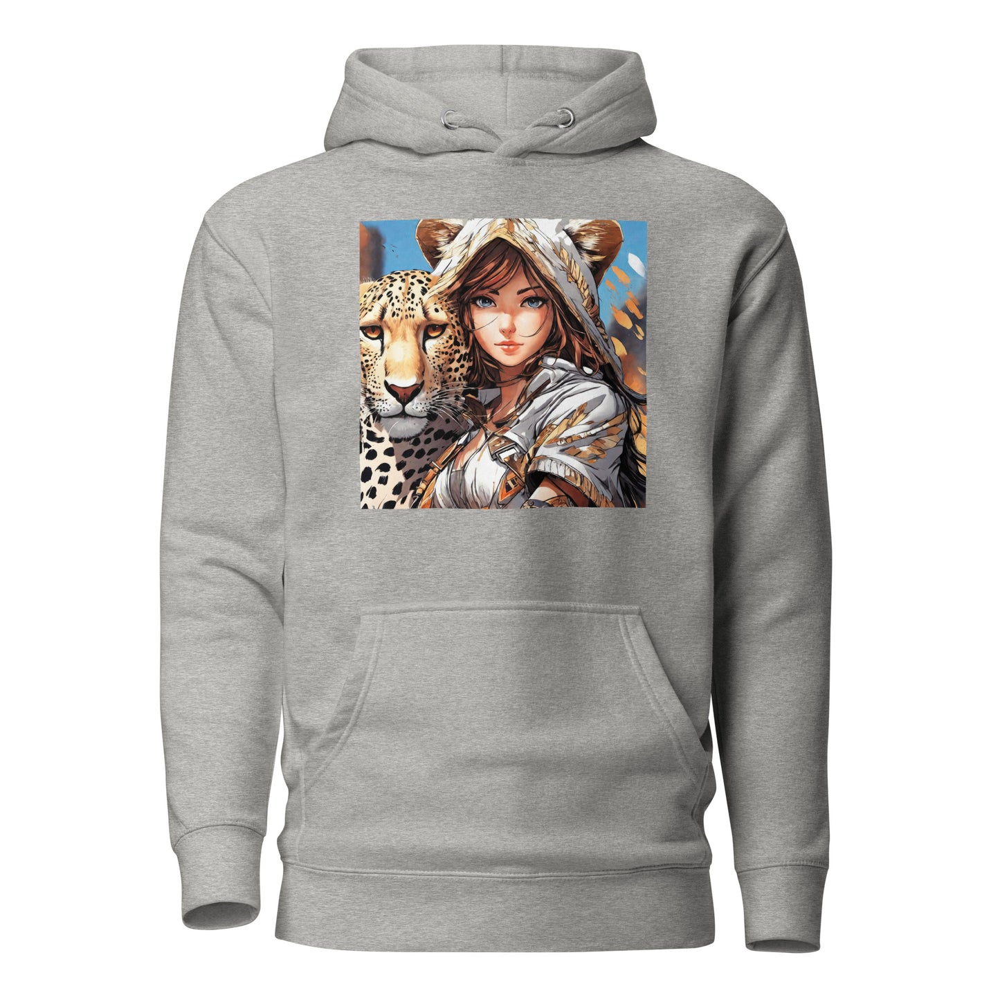 Leopard Queen Women's Anime Hoodie Carbon Grey