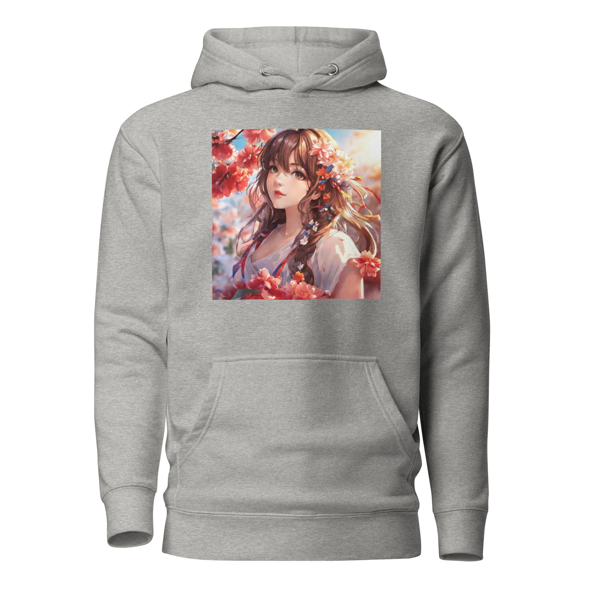 Graceful & Lovely Women's Anime Hoodie Carbon Grey