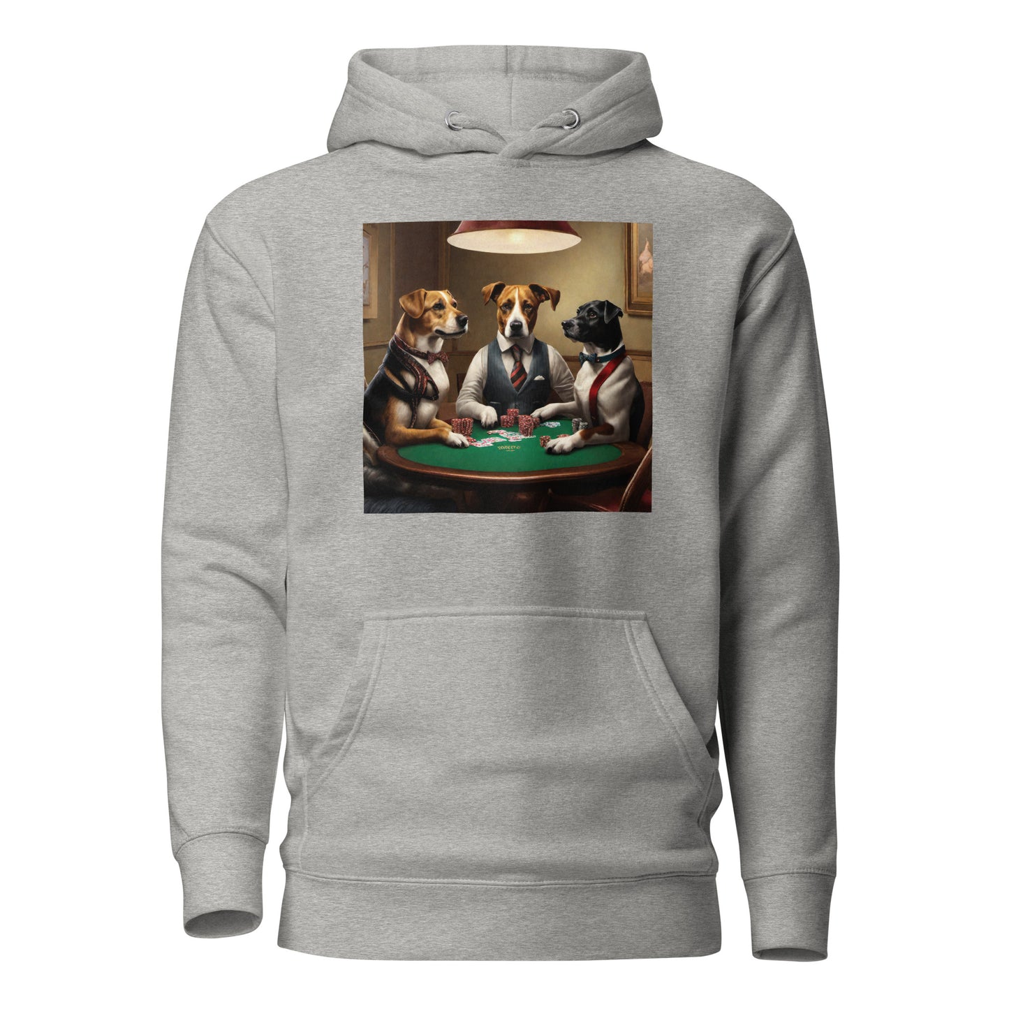 Pooches Playing Poker Women's Funny Hoodie Carbon Grey