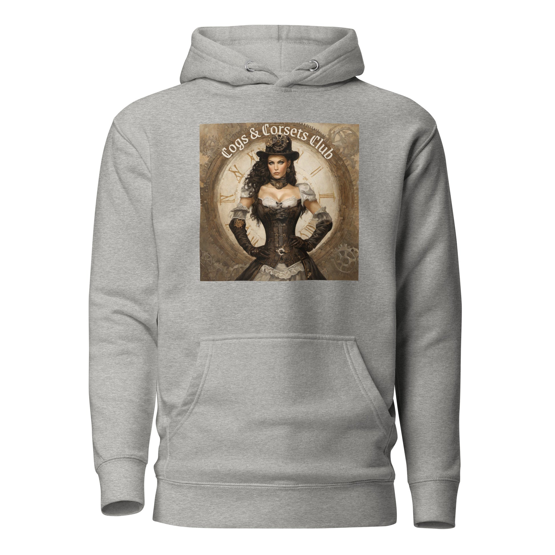 Cogs & Corsets Club Women's Steampunk Hoodie Carbon Grey