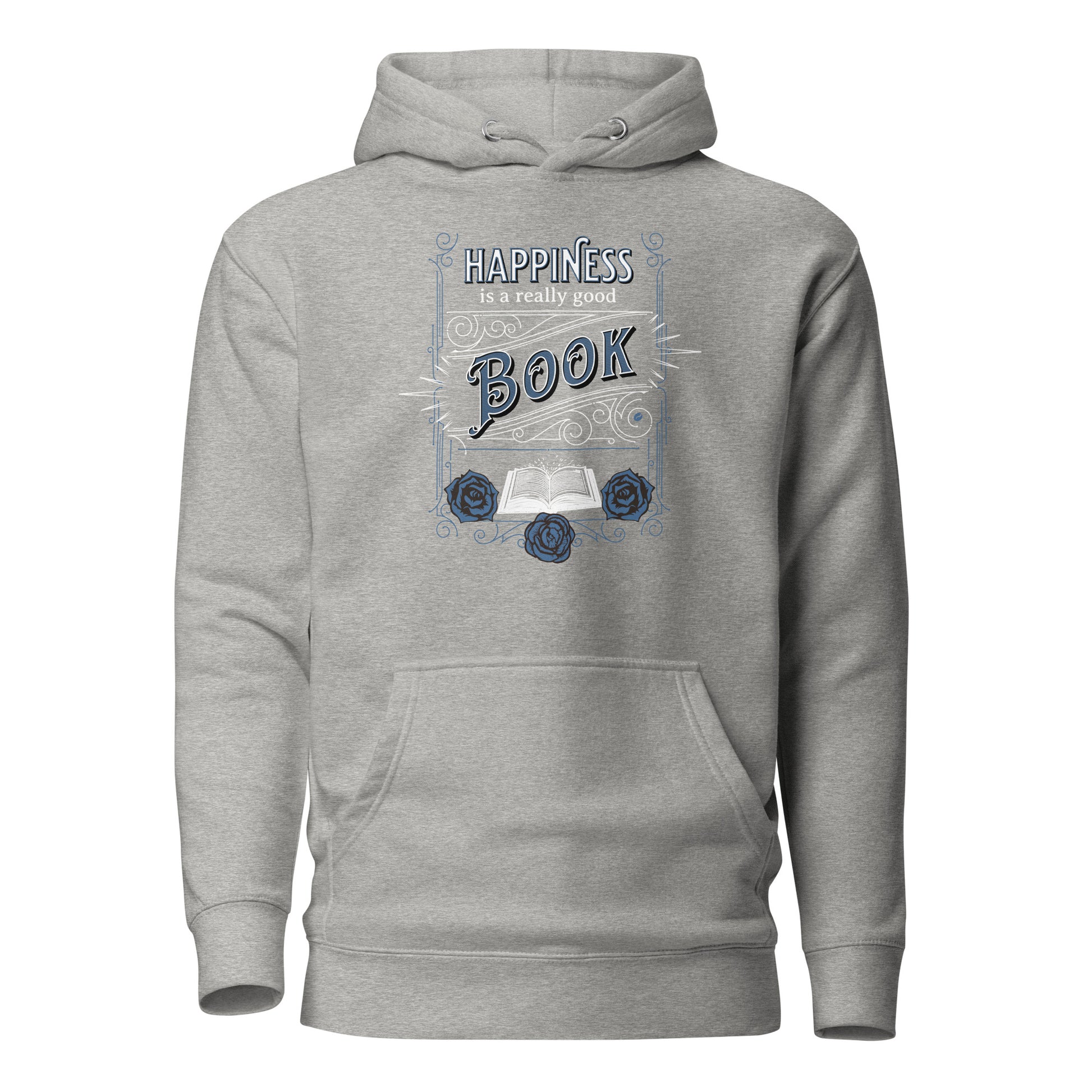 Happiness is a Really Good Book Women's Reader Hoodie Carbon Grey