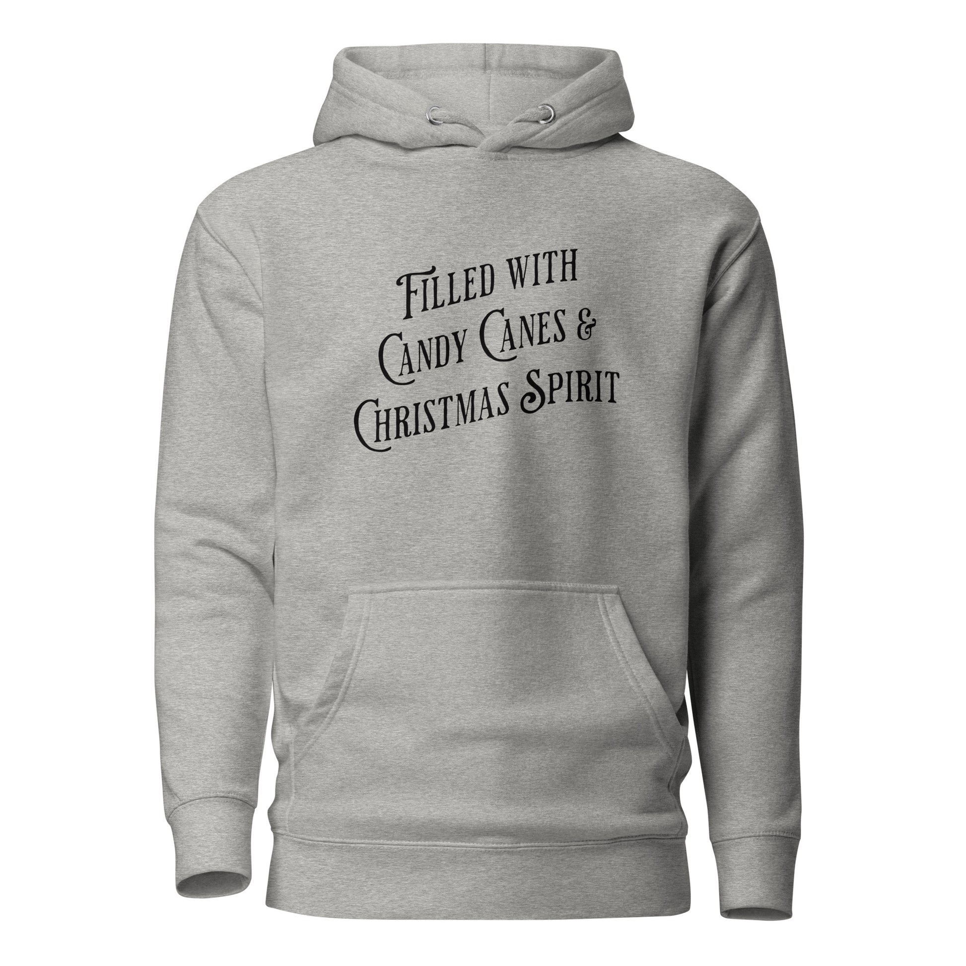 Filled with Candy Canes and Christmas Spirit Women's Holiday Hoodie Carbon Grey