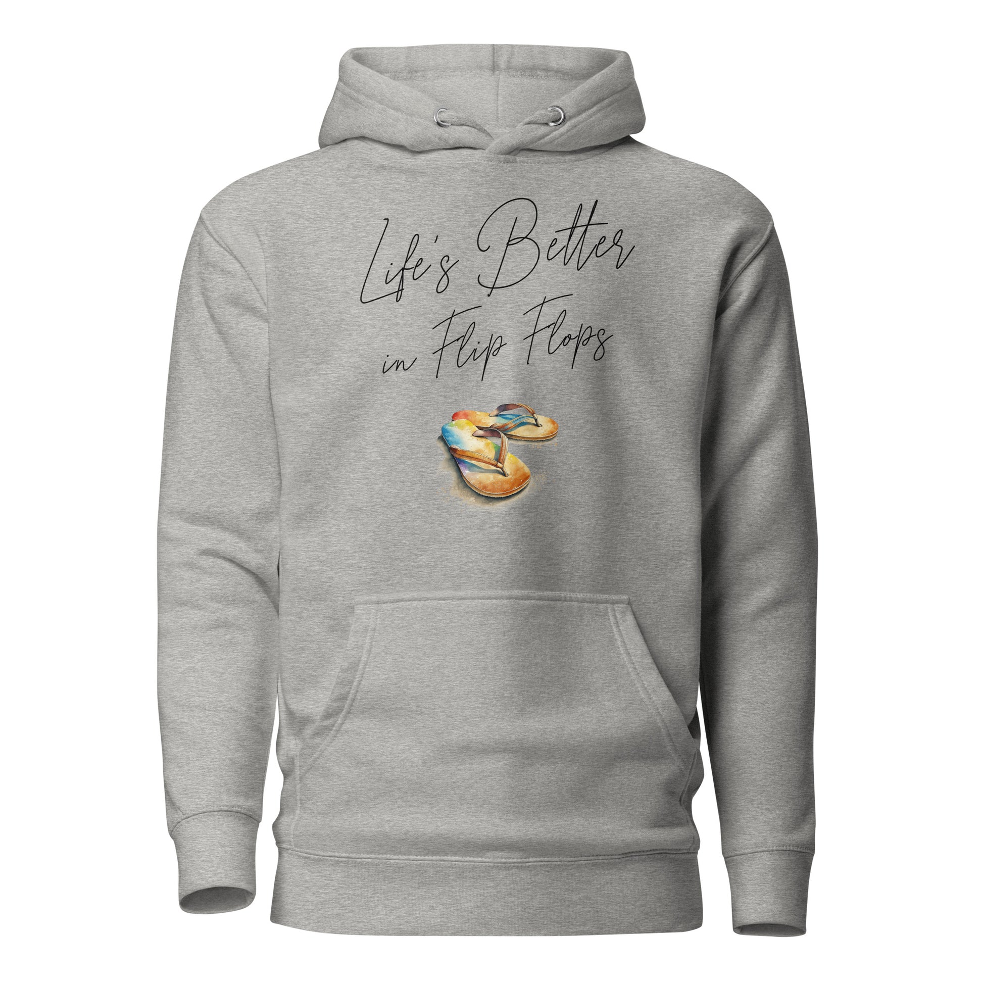 Life's Better in Flip Flops Women's Beach Hoodie Carbon Grey