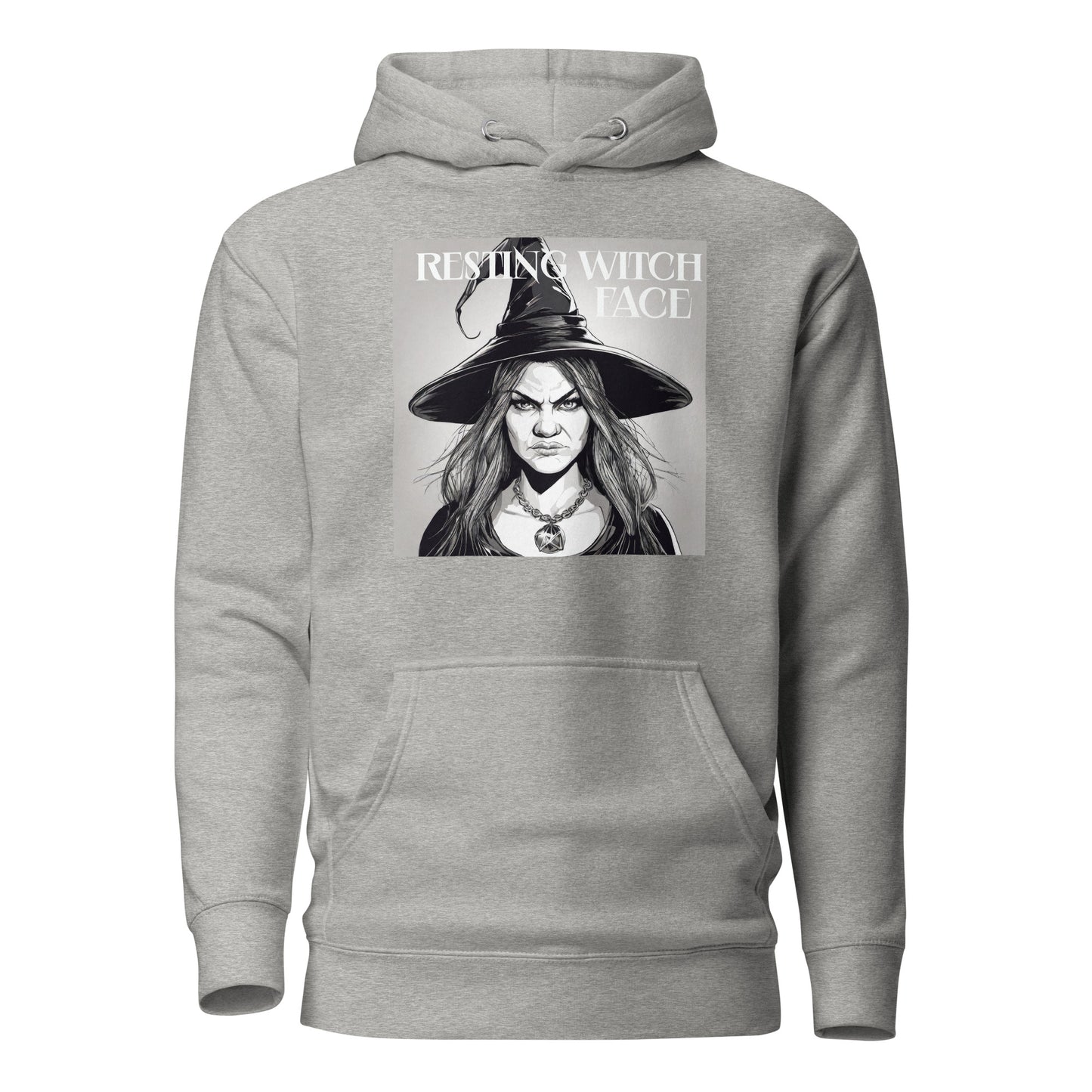 Resting Witch Face Women's Halloween Hoodie Carbon Grey