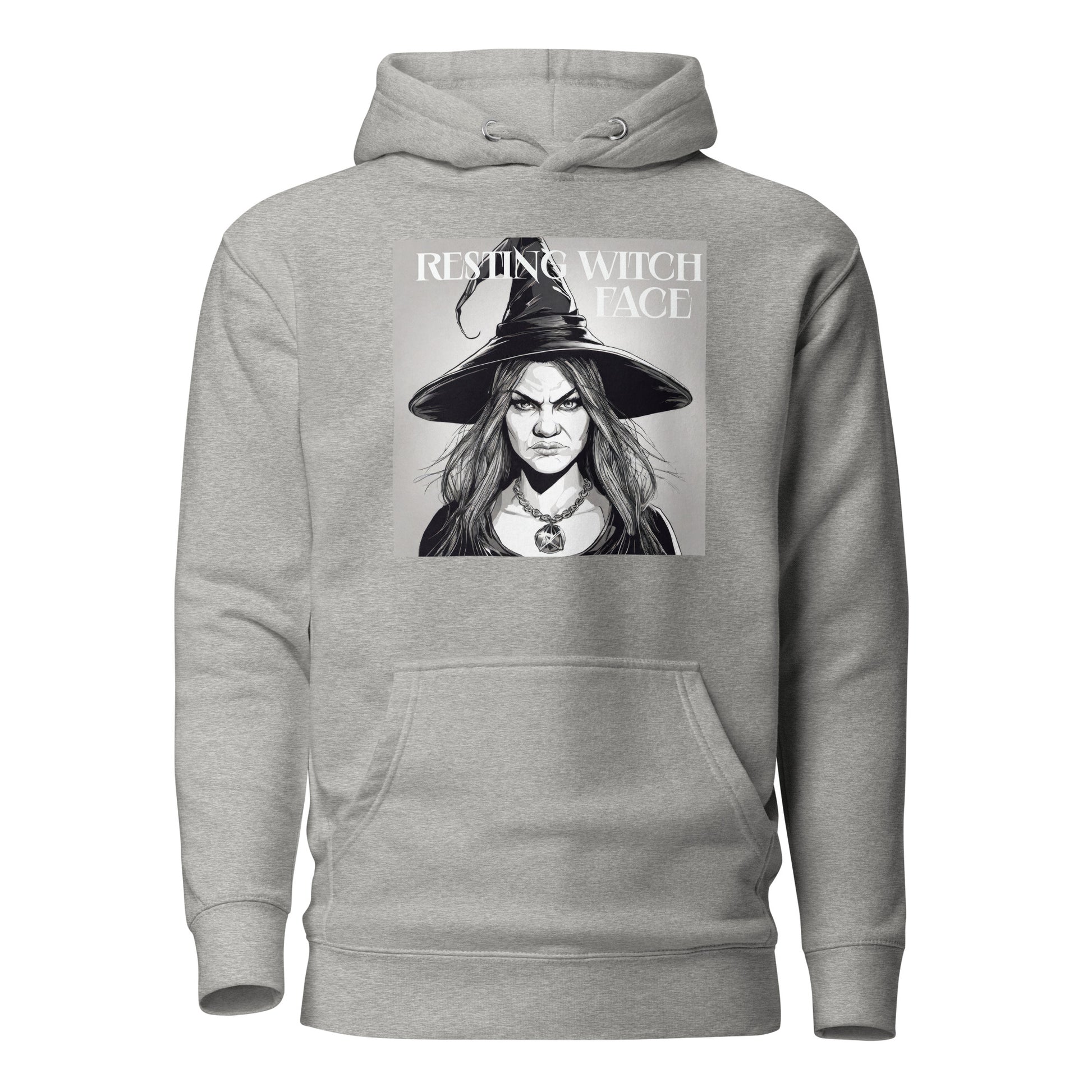 Resting Witch Face Women's Halloween Hoodie Carbon Grey