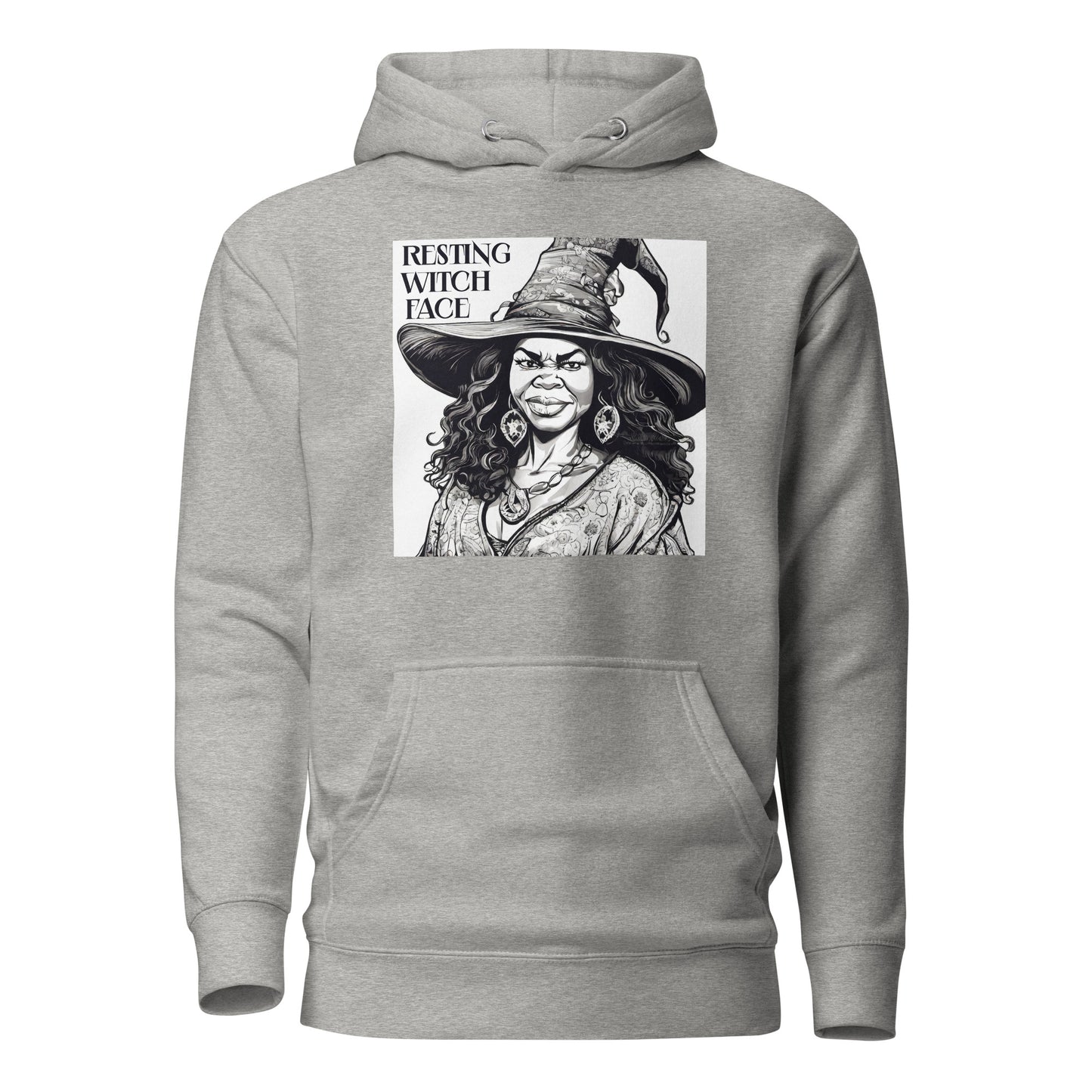 Resting Witch Face Women's Halloween Hoodie Carbon Grey