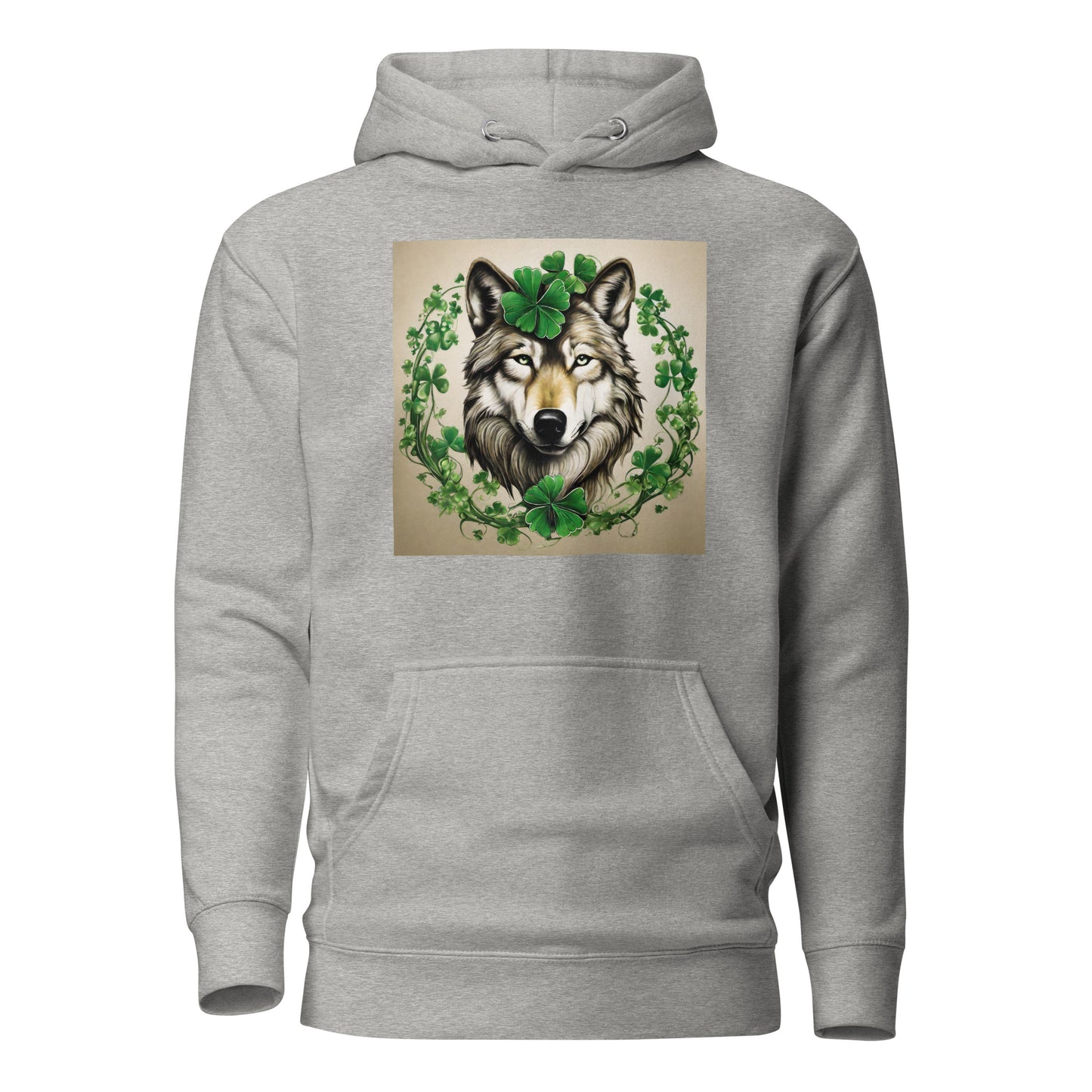 Wolf & Shamrocks Women's St Patrick's Day Hoodie Carbon Grey