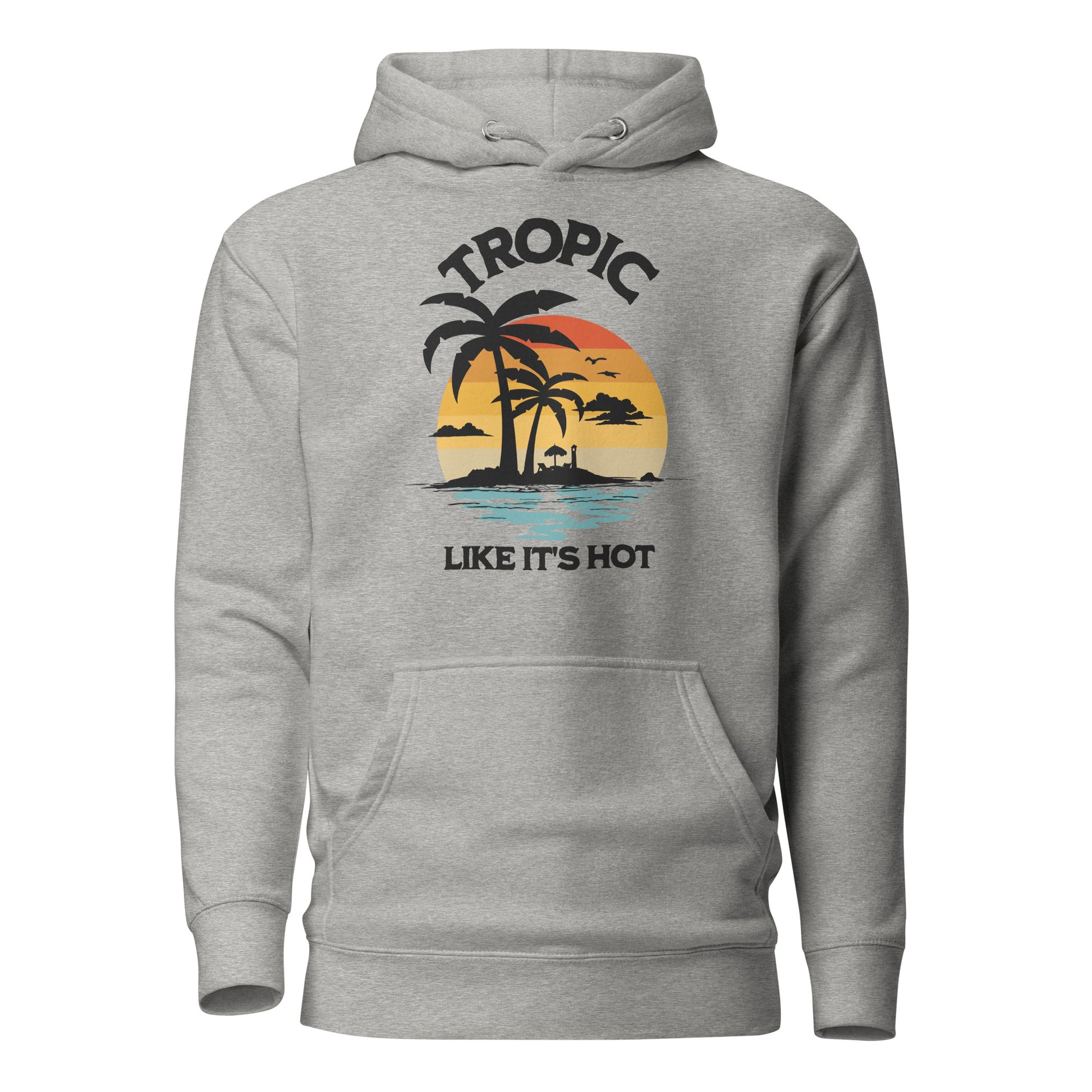 Tropic Like It's Hot Women's Summer Hoodie Carbon Grey