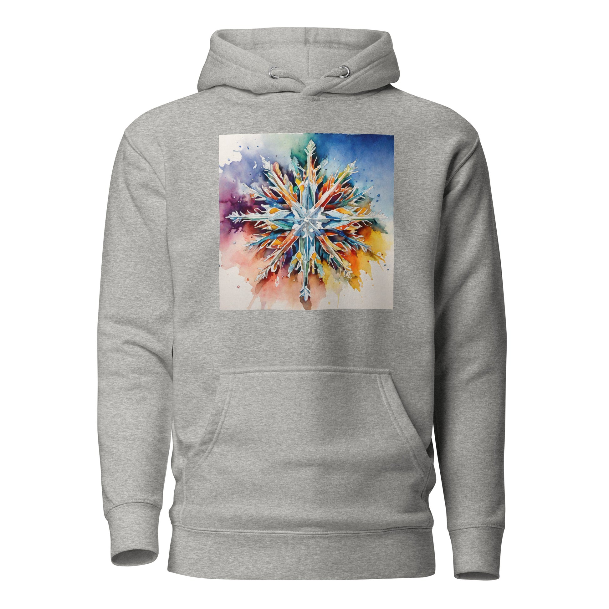 Colorful Snowflake Women's Christmas Hoodie Carbon Grey