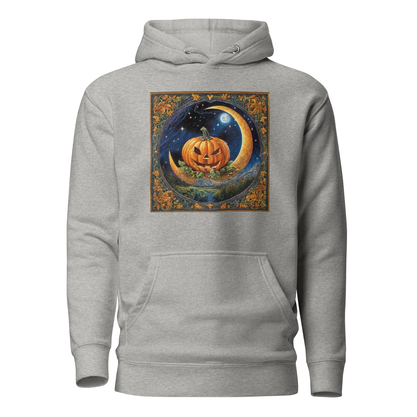 Jack O' Lantern Pumpkin Women's Halloween Hoodie Carbon Grey