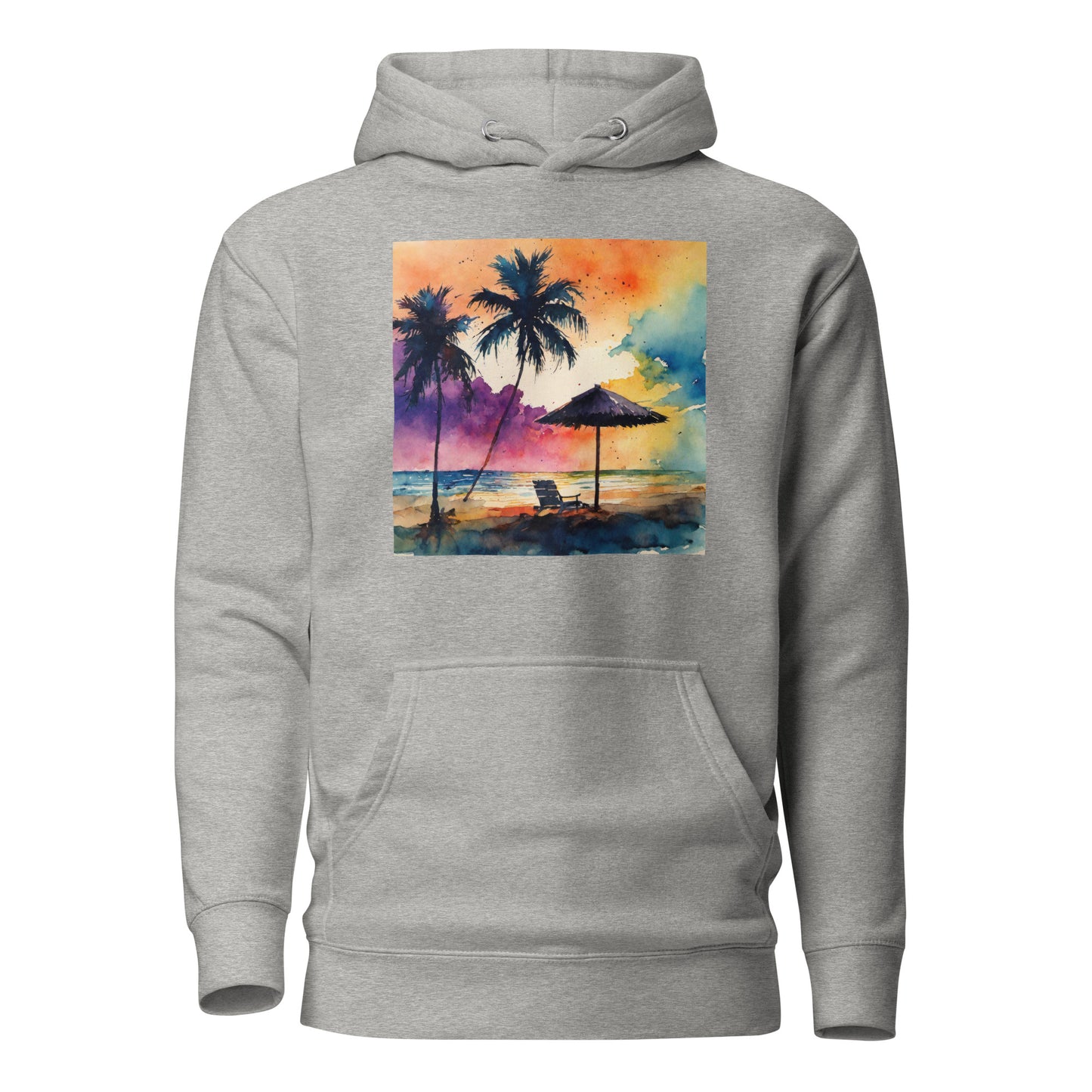 Beautiful Summer Paradise Women's Beach Hoodie Carbon Grey