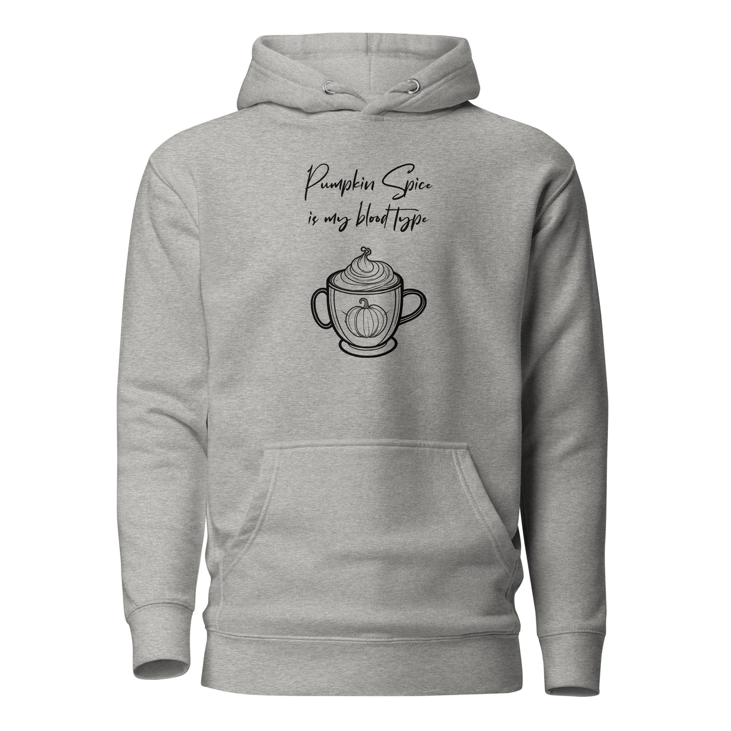 Pumpkin Spice is my Blood Type Women's Fall Hoodie Carbon Grey