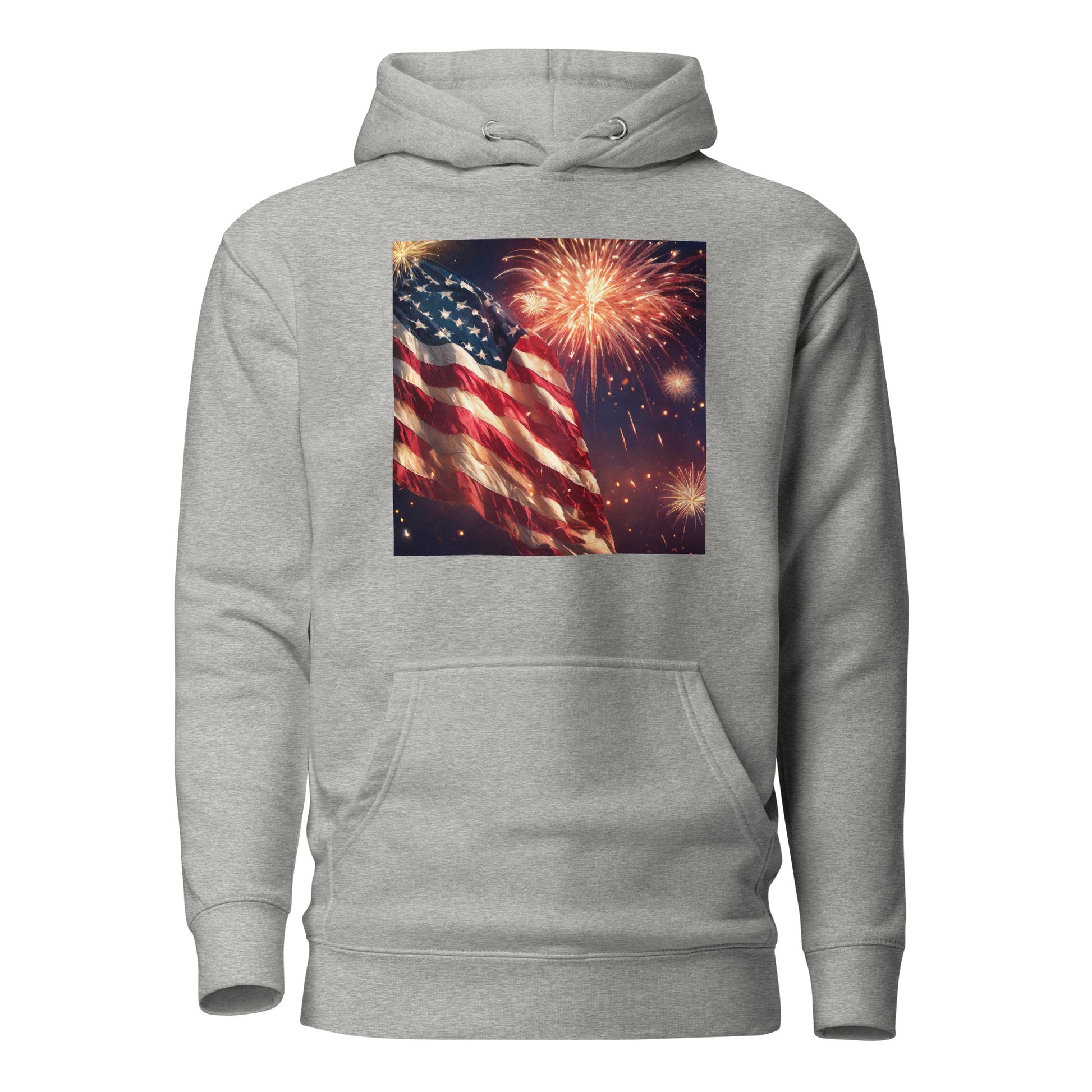 American Flag Women's 4th of July Hoodie Carbon Grey