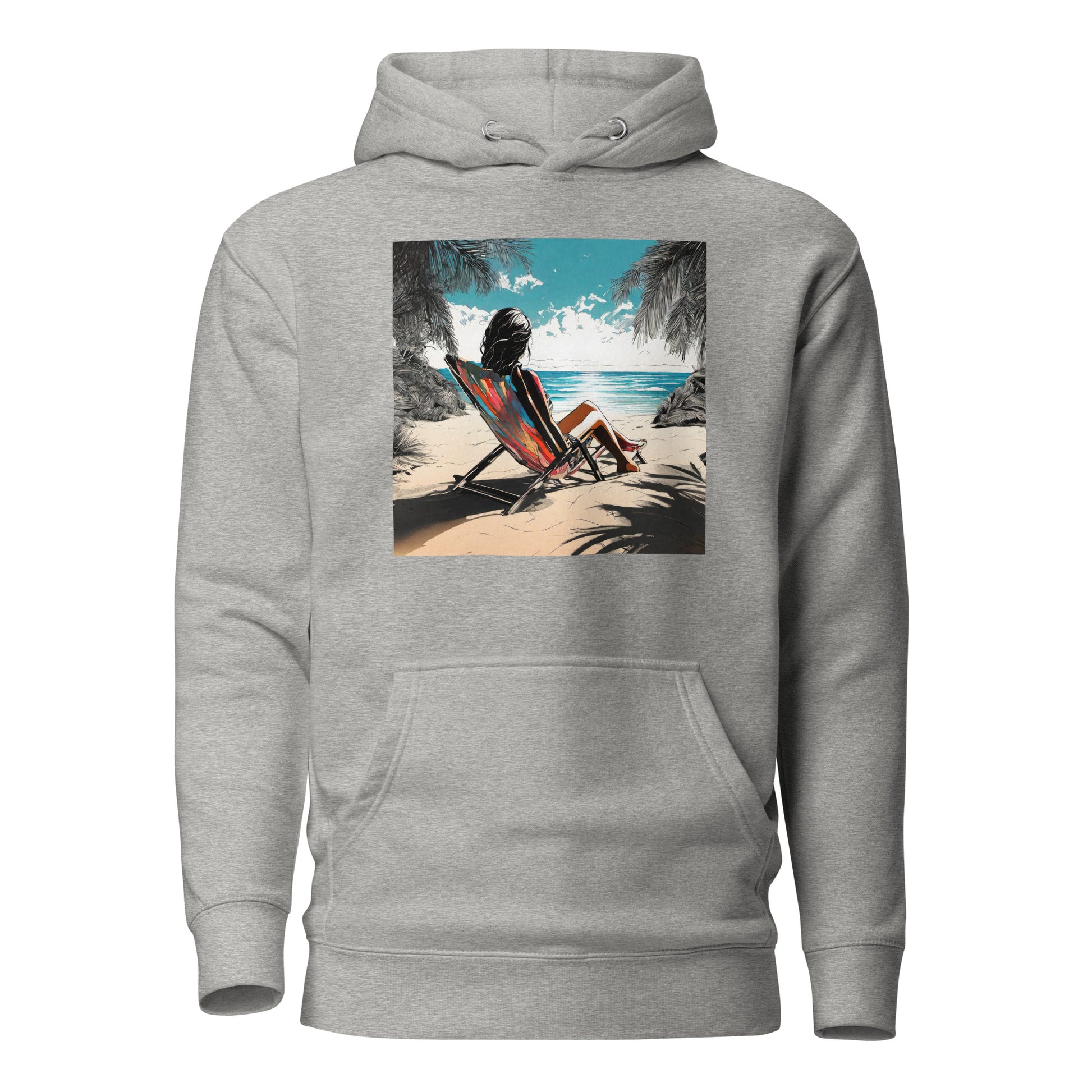 Relaxing on the Beach Women's Summer Hoodie Carbon Grey