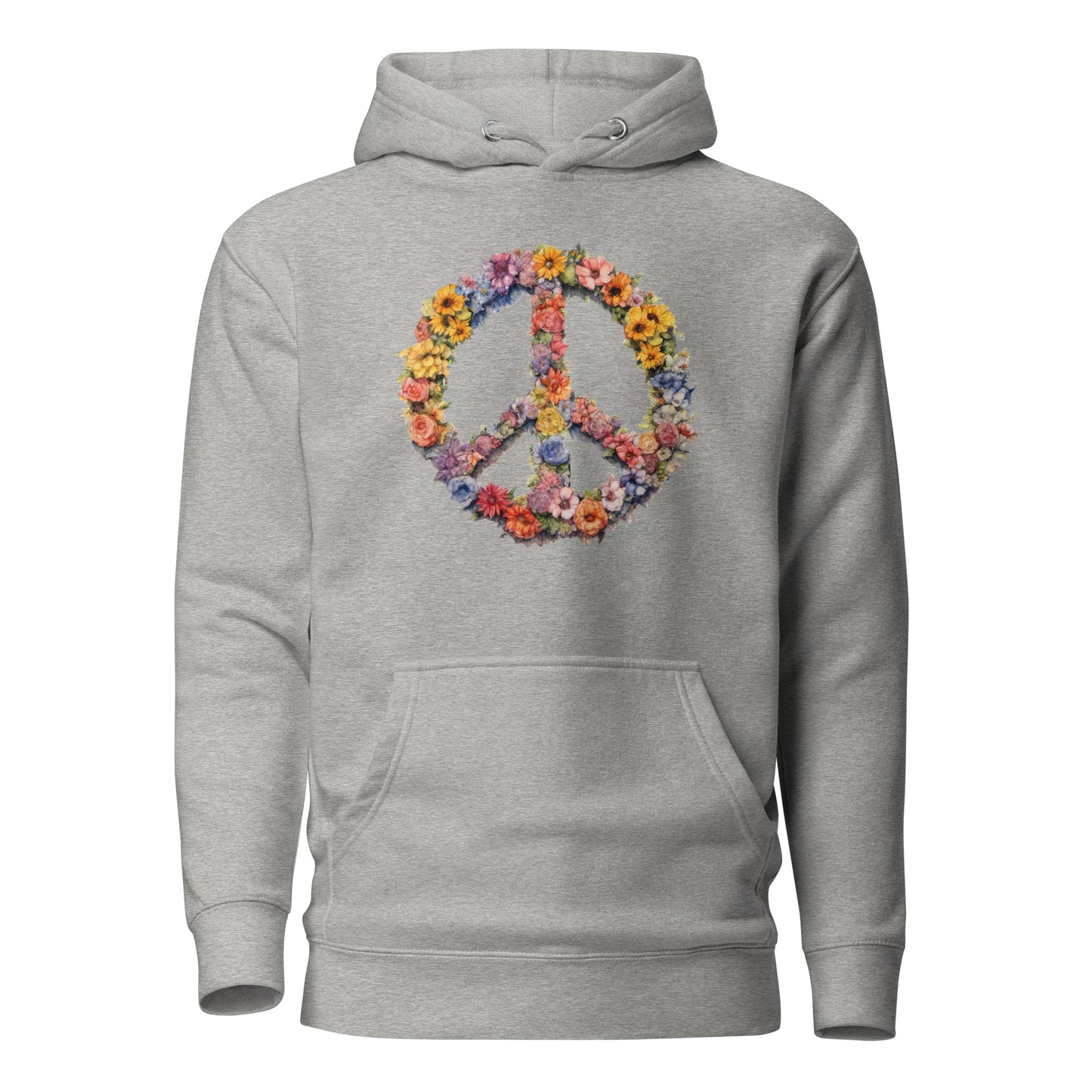 Flower Peace Sign Women's Hoodie Carbon Grey