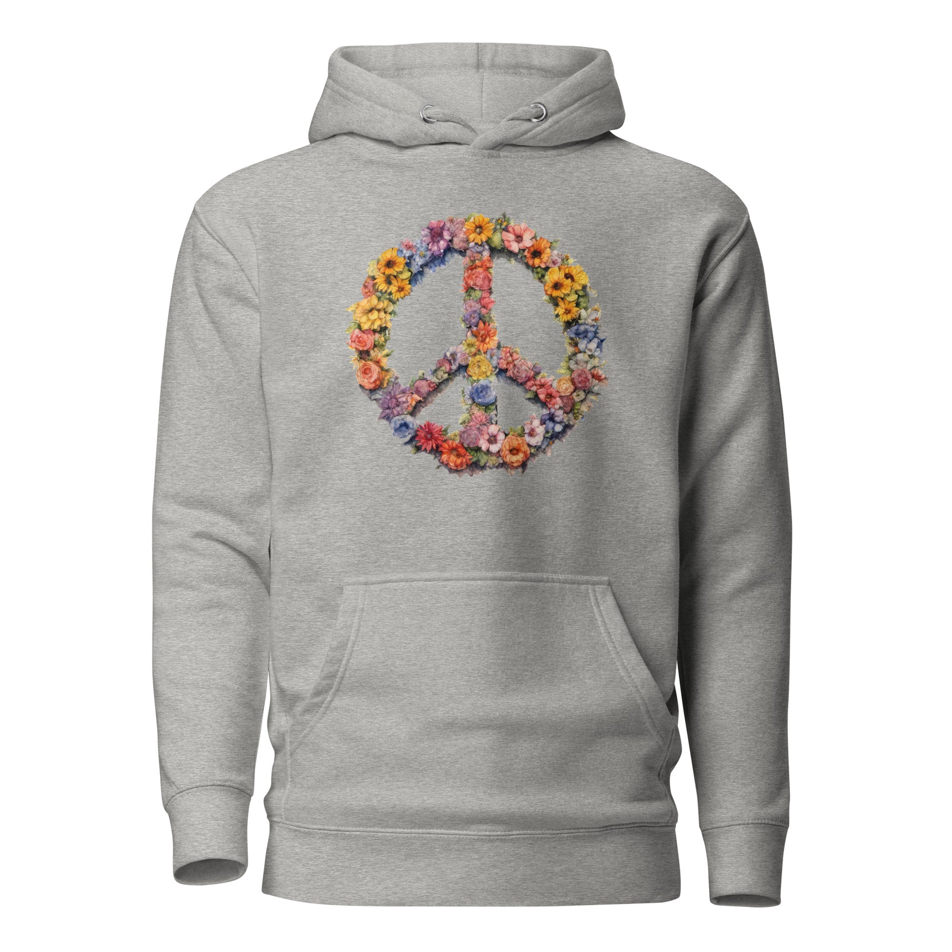 Flower Peace Sign Women's Hoodie Carbon Grey