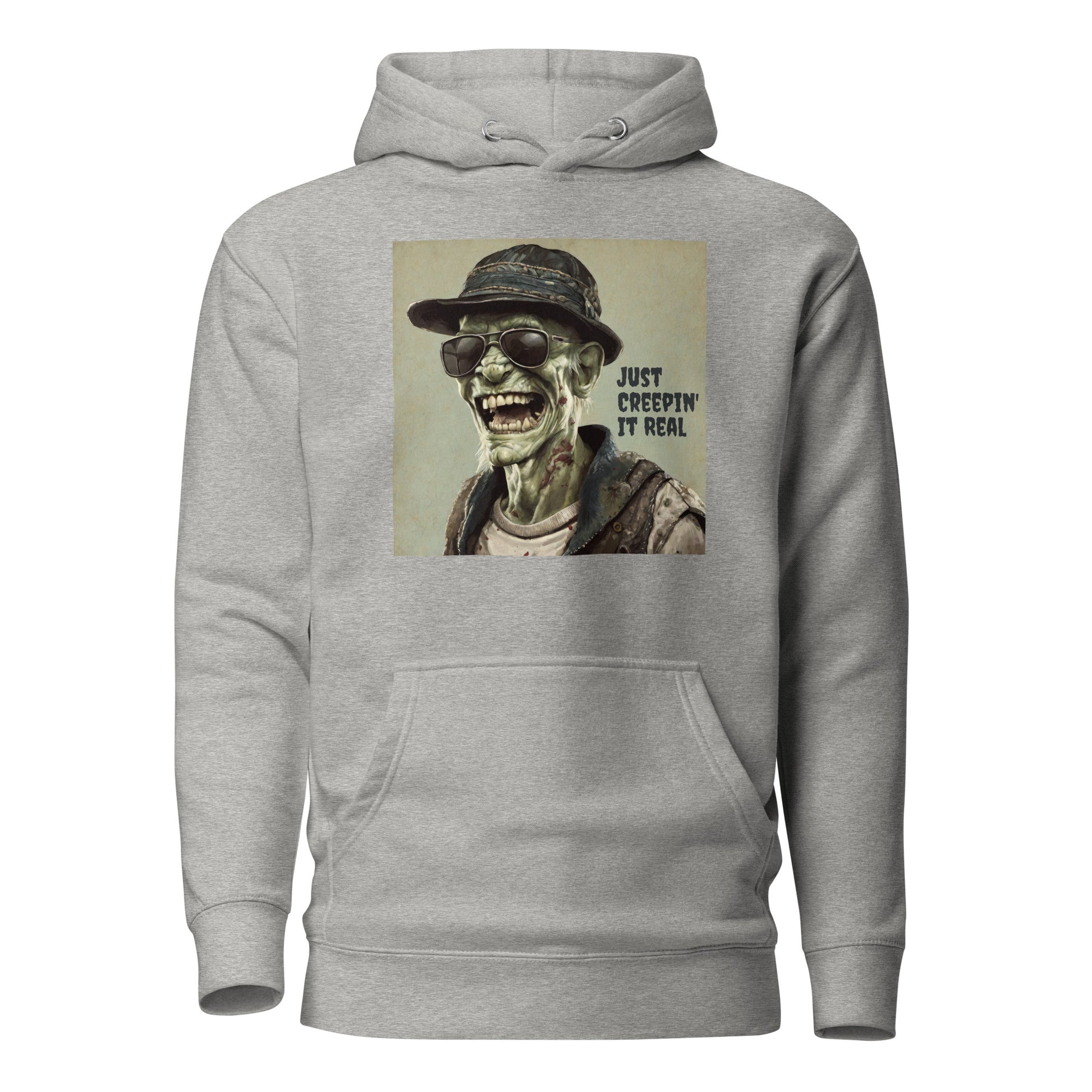 Just Creepin' It Real Women's Zombie Hoodie for Halloween Carbon Grey