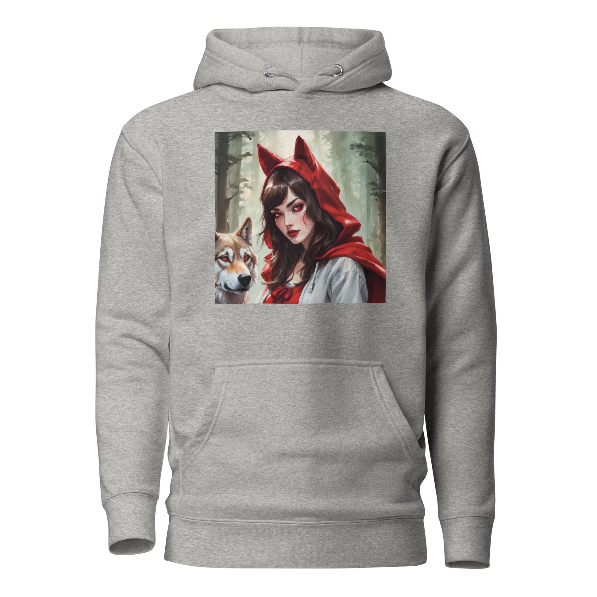 Red Riding Hood Colluding with the Wolf Women's Fairy Tale Hoodie Carbon Grey