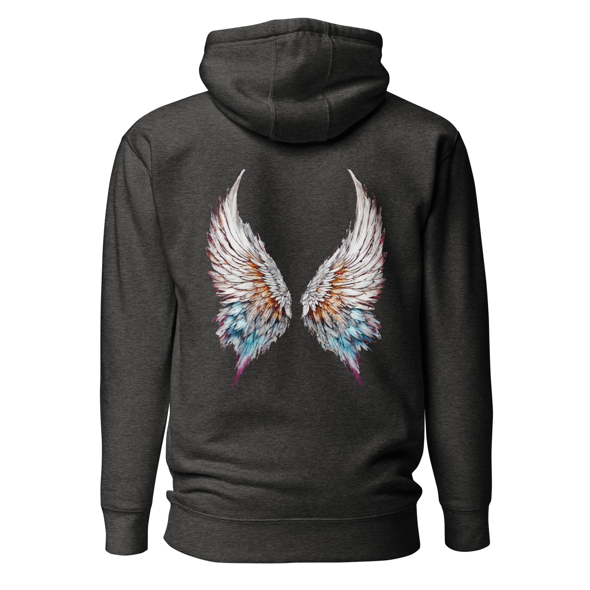 Colorful Angel Wings Women's Hoodie Charcoal Heather