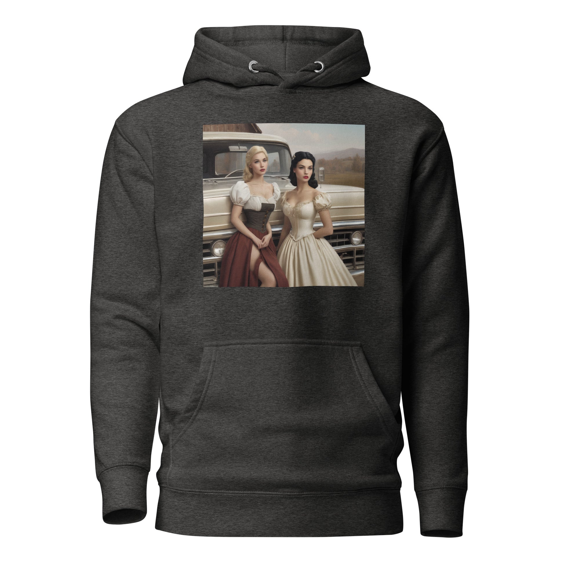 Cinderella and Snow White Hanging Out Women's Hoodie Charcoal Heather