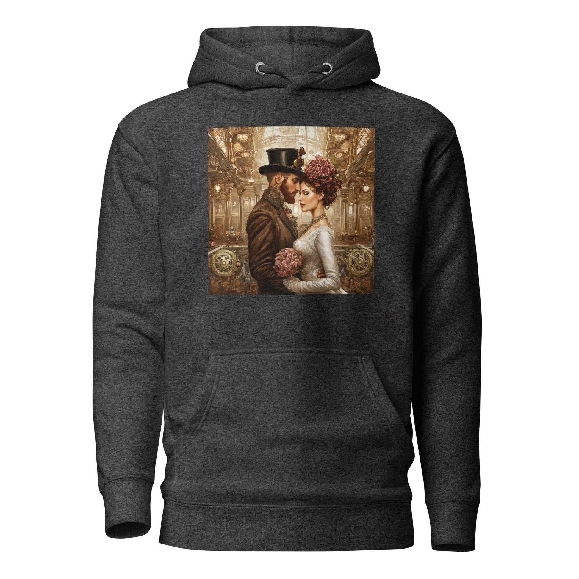 Gears & Lace Steampunk Wedding Women's Hoodie Charcoal Heather