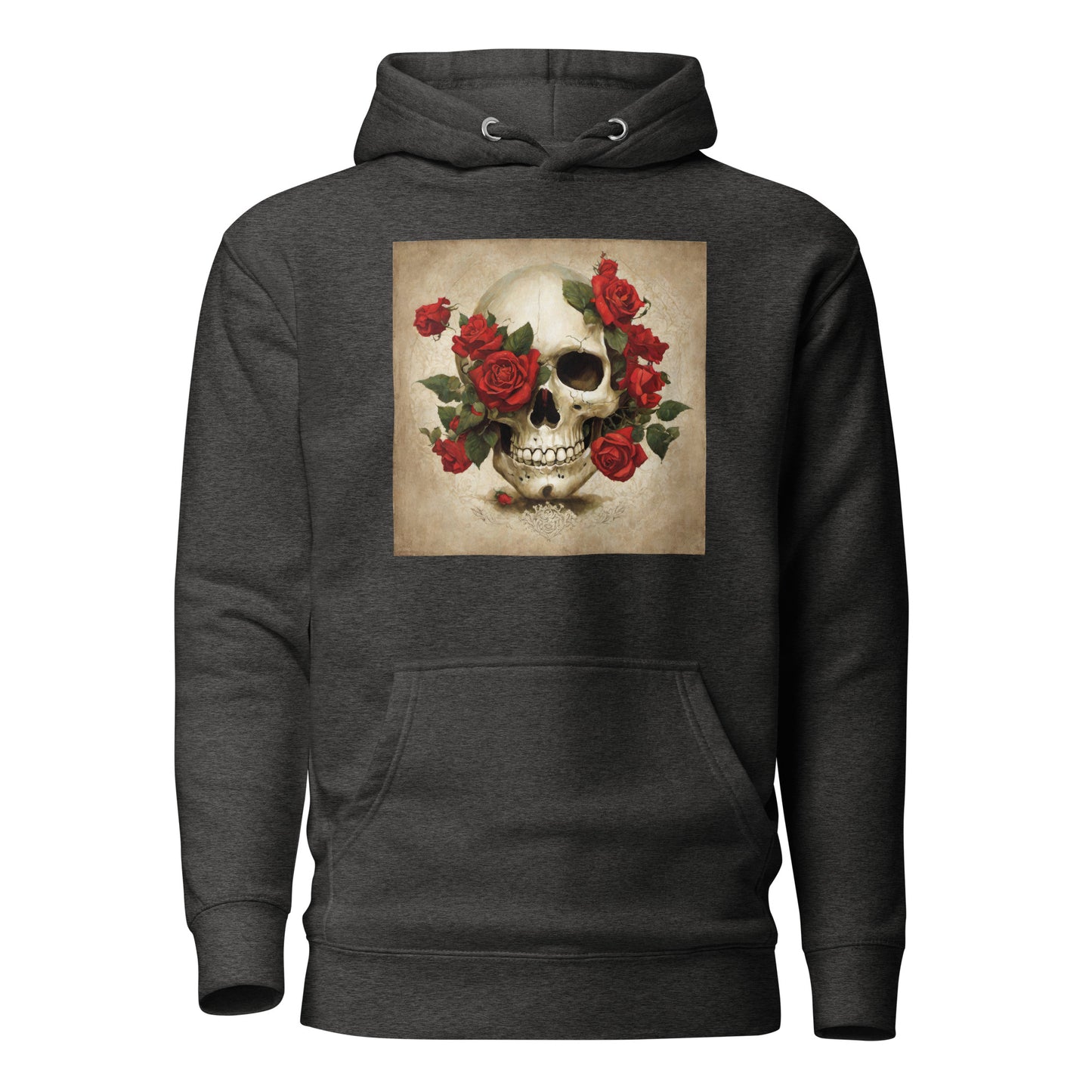 Skull & Roses Women's Hoodie Charcoal Heather