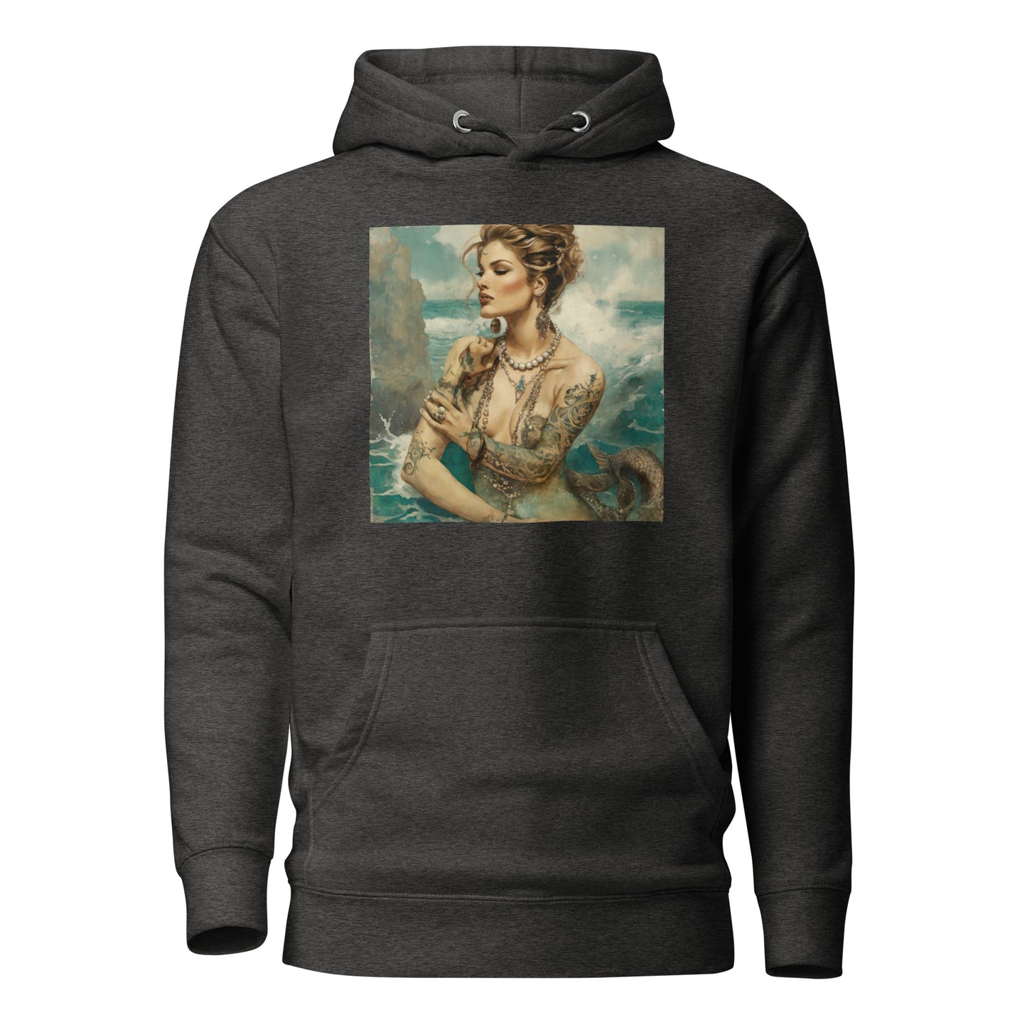 Mermaid with Tattoos Women's Hoodie Charcoal Heather