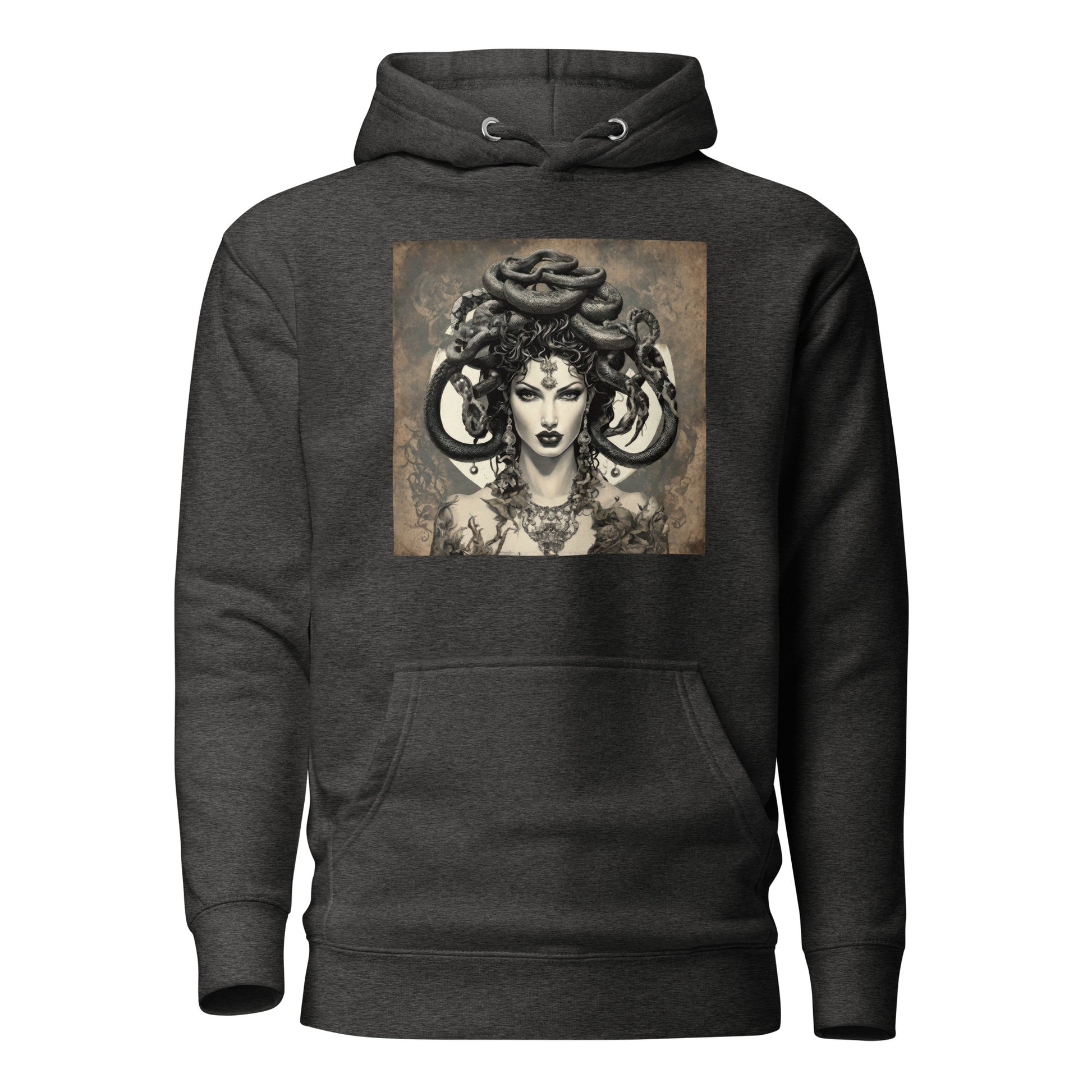 Medusa'a Gaze Women's Graphic Hoodie Charcoal Heather