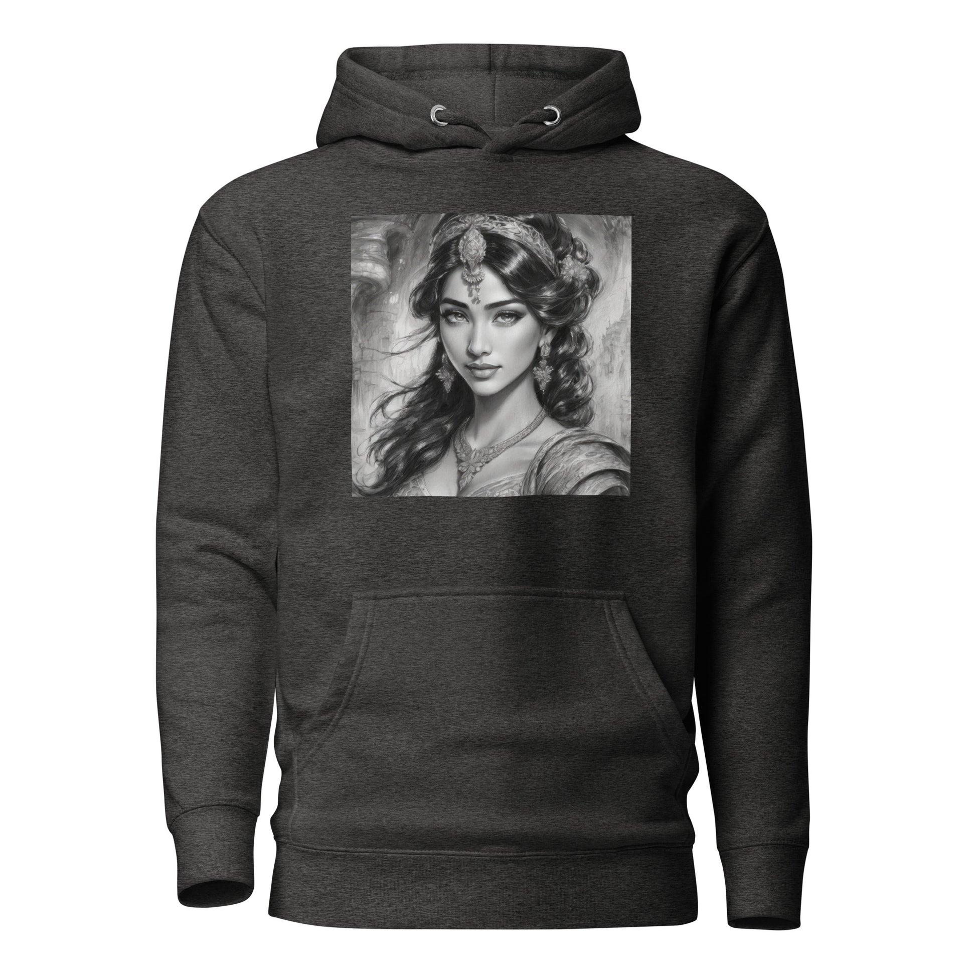 Princess Jasmine Pencil Sketch Women's Hoodie Charcoal Heather